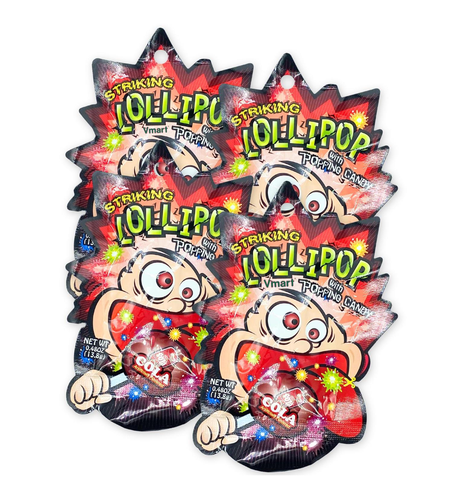 Striking Lollipop with Popping Candy Cola Flavour 13.8g (Pack of 4) - Buy Online on GoSupps.com