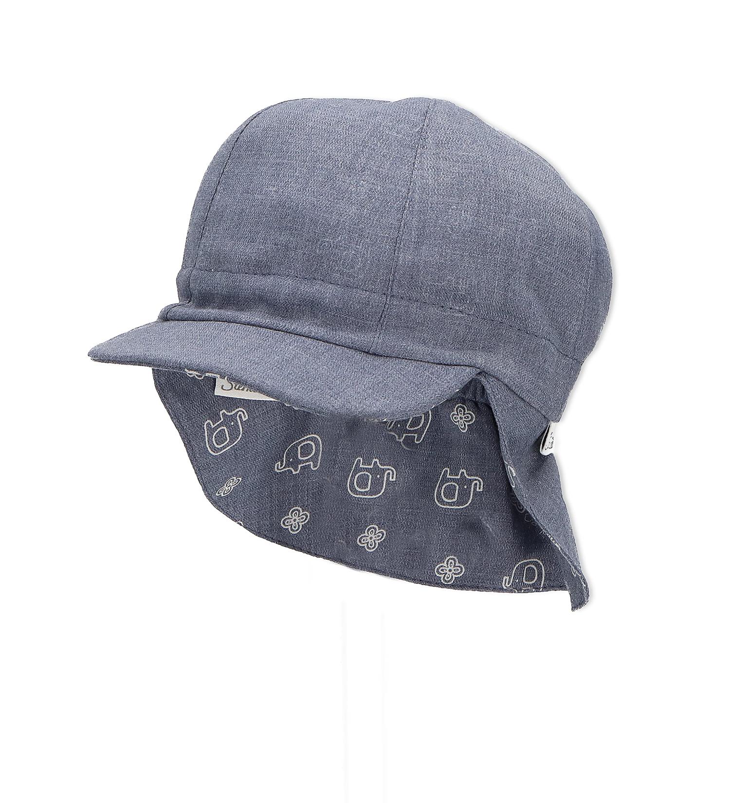 Sterntaler Boys Reversible Peaked Cap with Neck Protection - Elefanti Sun Hat 47 Blue | International Shipping Available - Buy Online on GoSupps.com