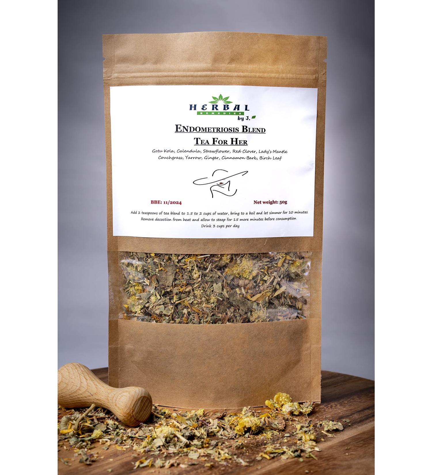 Herbal Endometriosis Tea for PCOS, Hormone Balance, Menopause & Fertility - J. Endometrioza - Buy Online on GoSupps.com