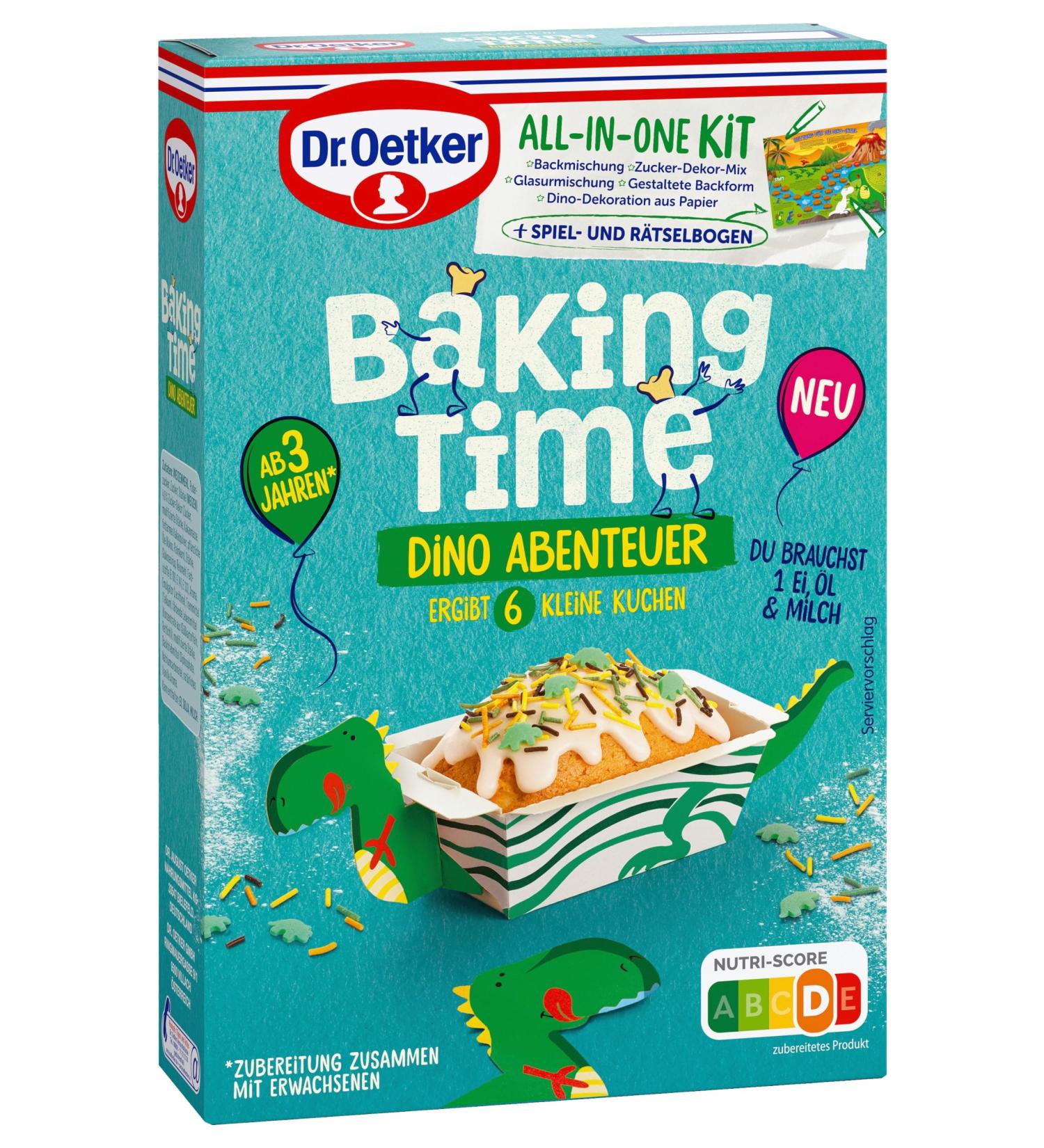 Dr. Oetker Baking Time Dino Adventure Kit - Bake 6 Dino Shaped Cakes | All-in-One Fun for Kids | International Shipping Available - Buy Online on GoSupps.com