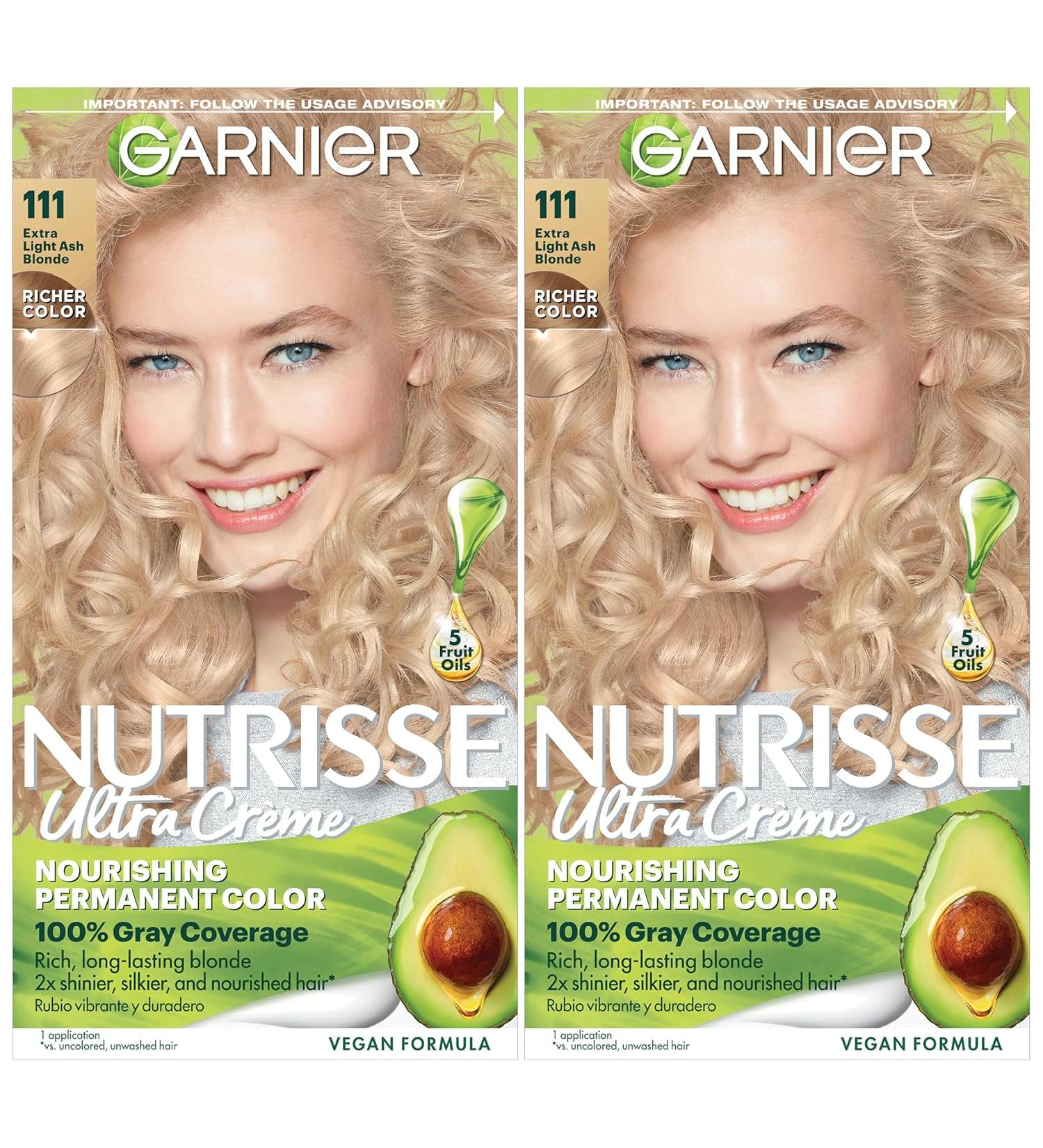 Garnier Nutrisse 111 Extra-Light Ash Blonde Hair Color 2 Count - White Chocolate | Permanent Dye - Buy Online on GoSupps.com