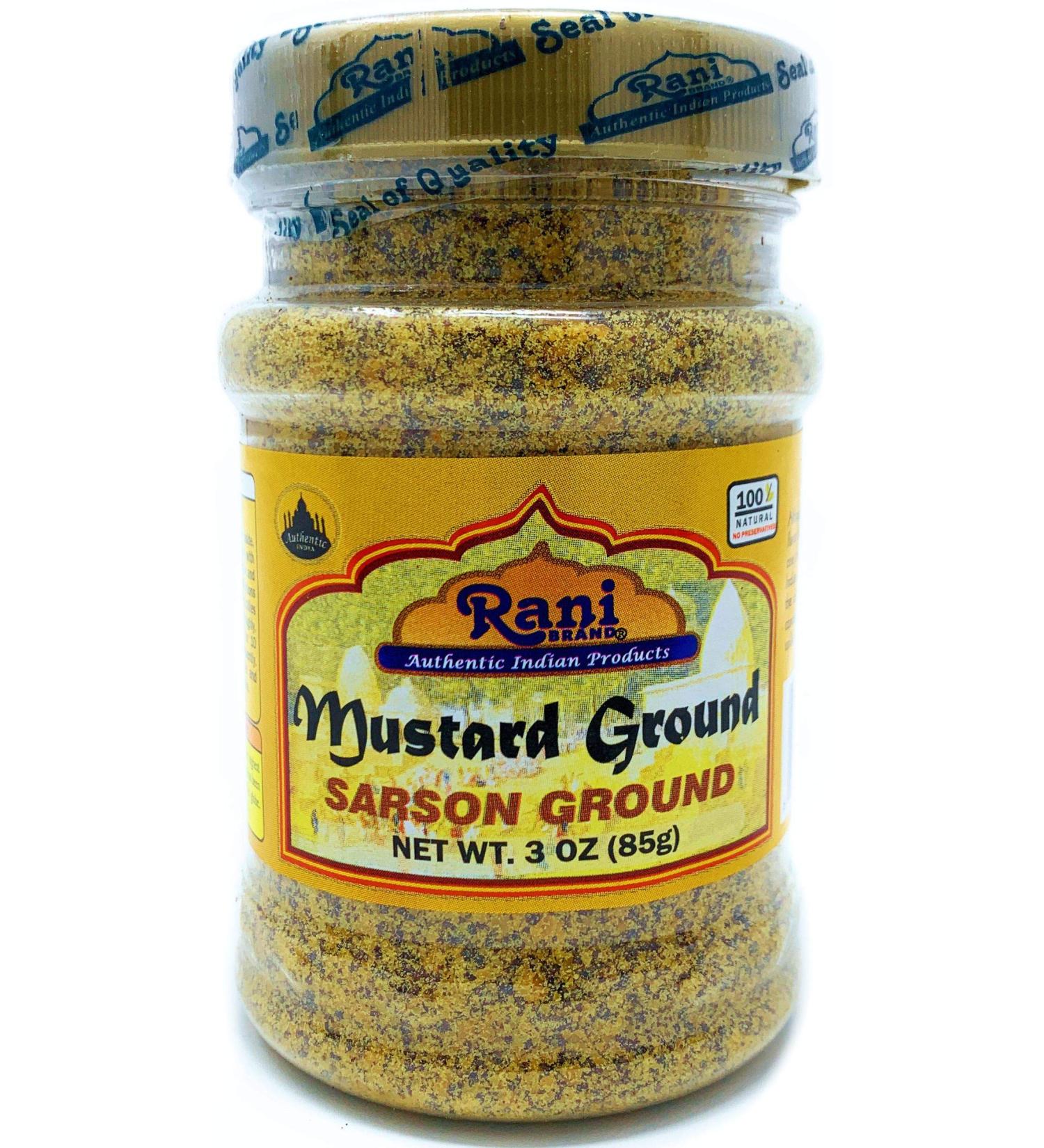 Rani Mustard Seeds Ground Powder Spice (Rai Sarson) 3oz (85g) All Natural Gluten Friendly | NON-GMO | Vegan | Indian Origin - Buy Online on GoSupps.com