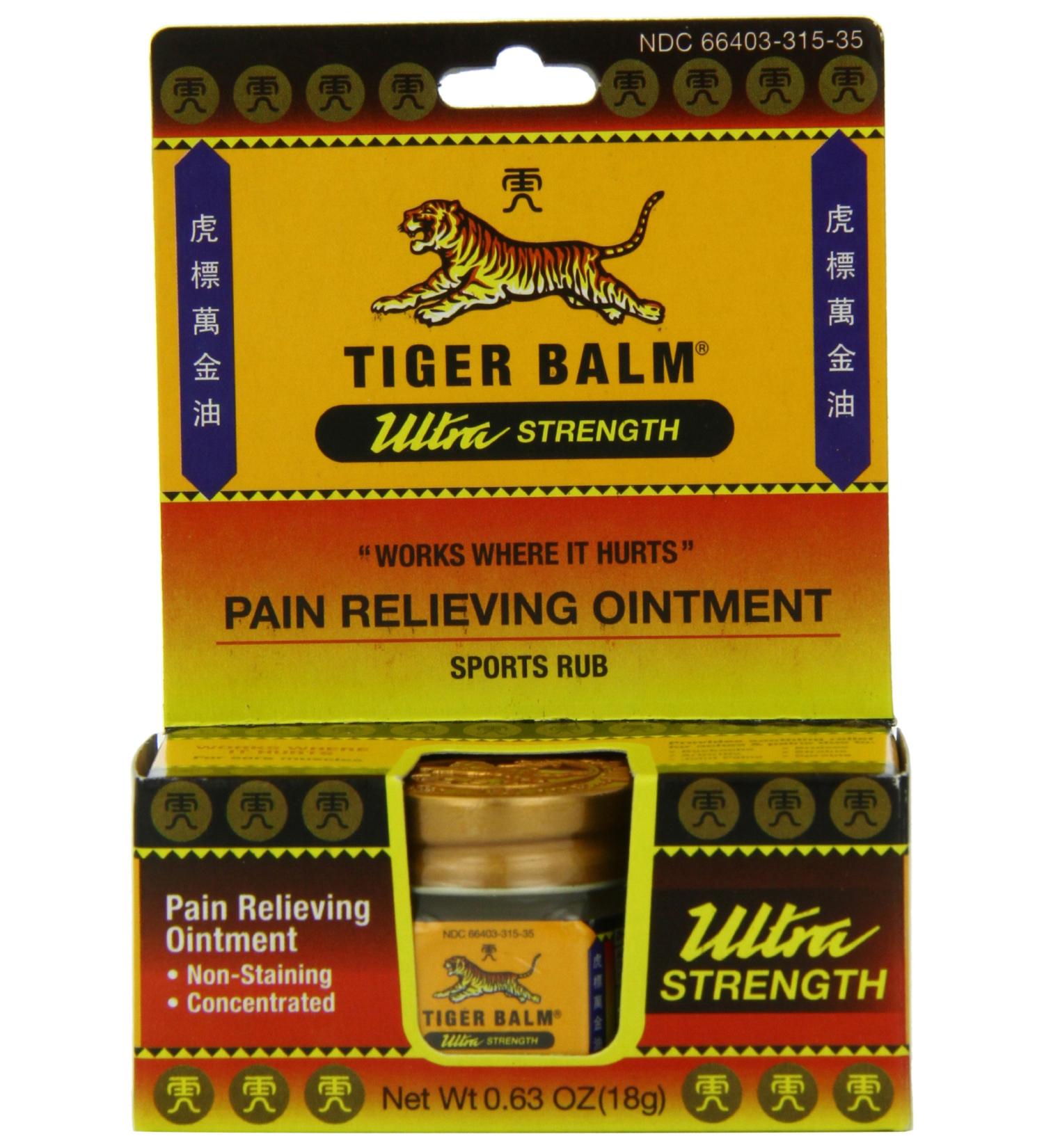 Buy Tiger Balm Ultra Strength 0.63 oz (Pack of 2) â€“ Fast Pain Relief & Muscle Care - Buy Online on GoSupps.com