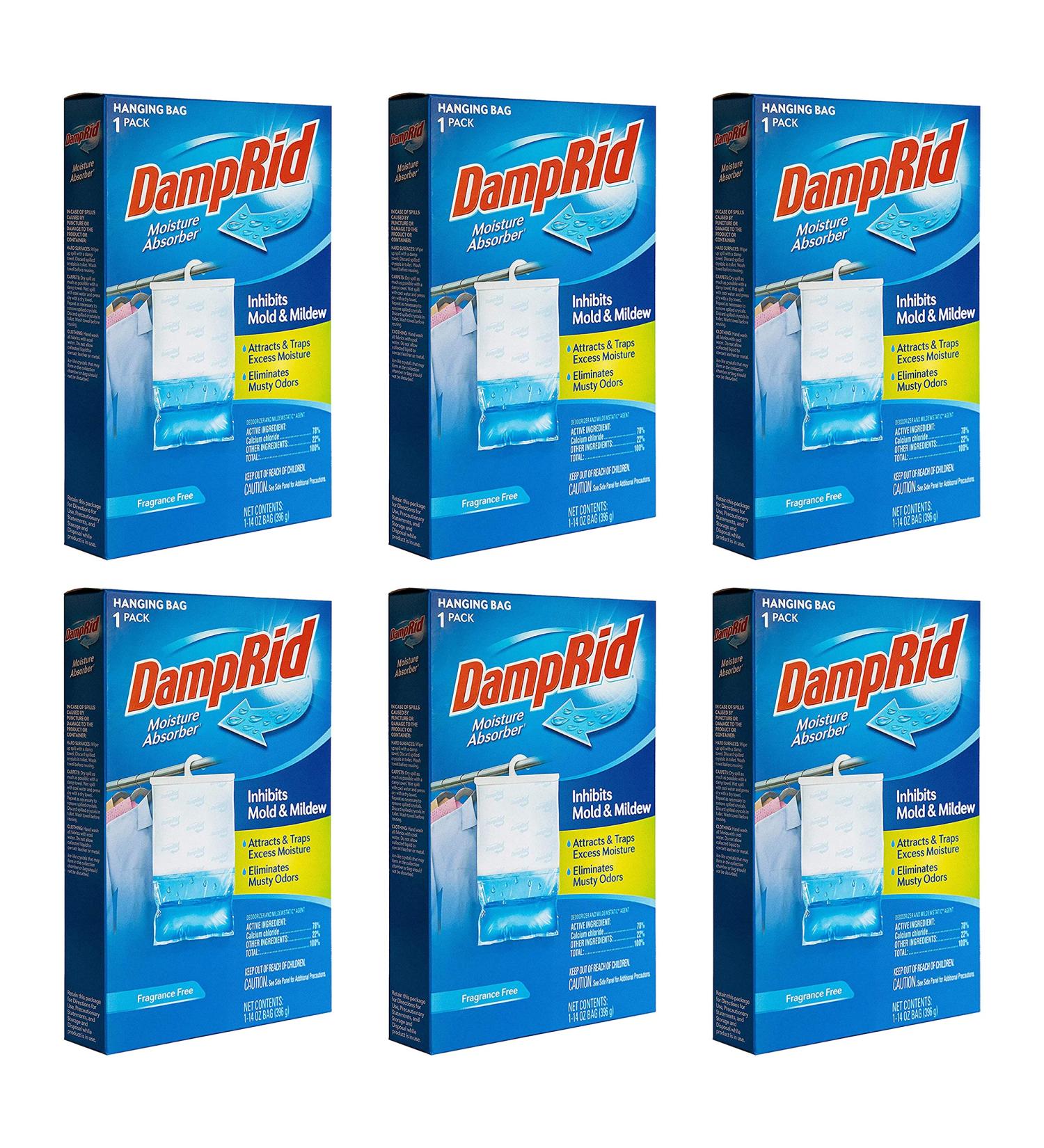 DampRid Fragrance Free Hanging Moisture Absorber - 14 oz (Pack of 6) | Buy Online Internationally - Buy Online on GoSupps.com