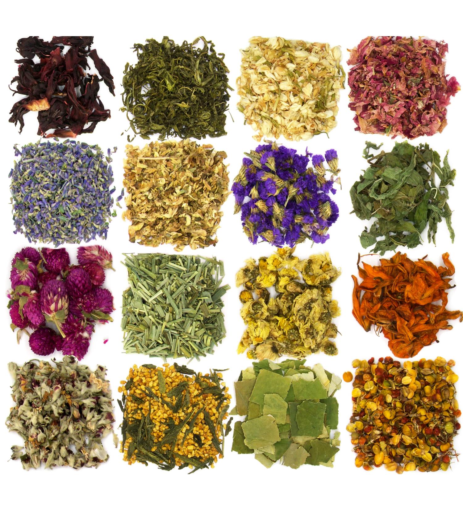 16 Bags Grade A Dried Flowers for Soap, Candle Making & Bath Bombs - Essential Fragrant Herbs & Flowers for DIY Crafts - Buy Online on GoSupps.com