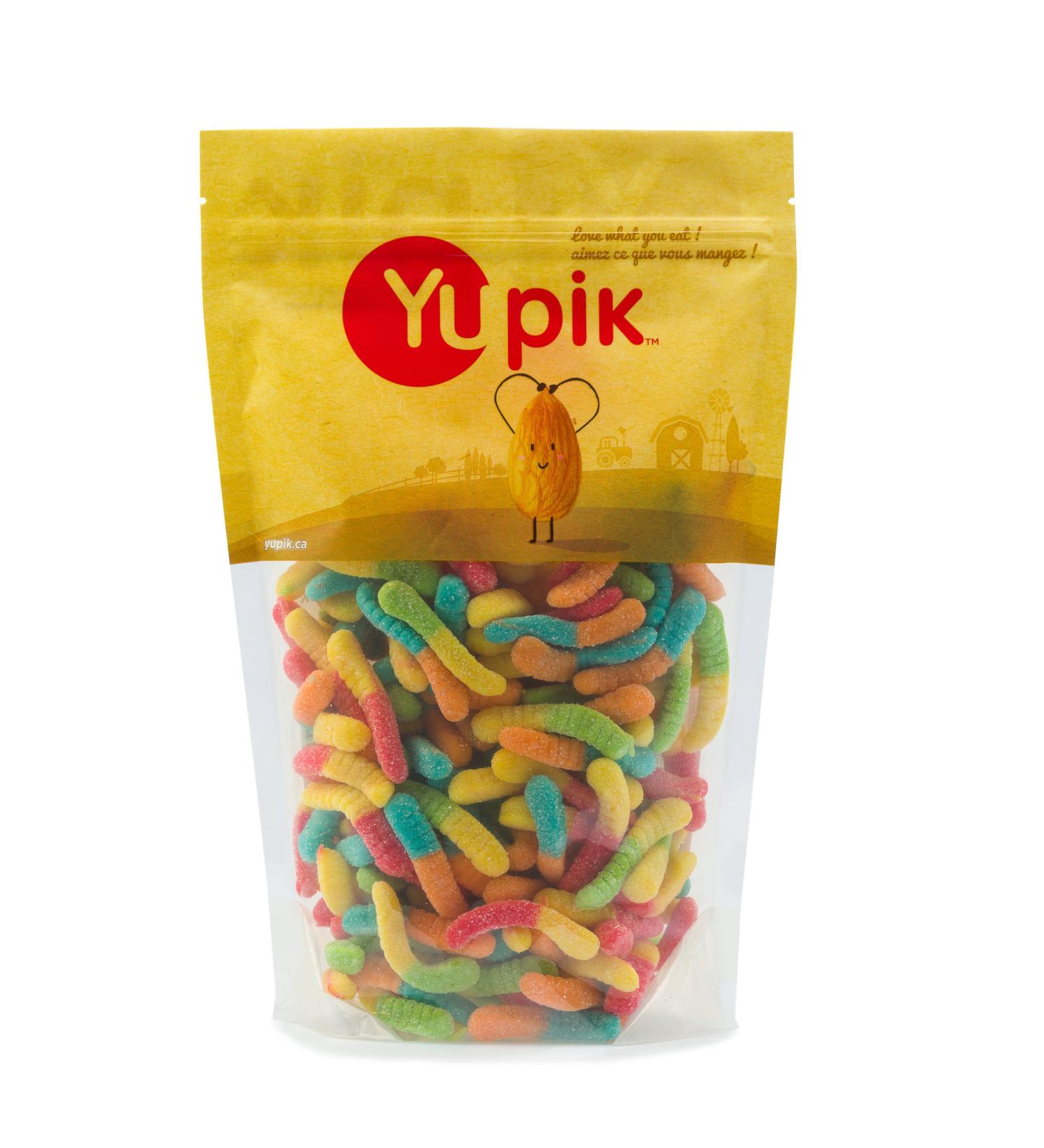 Yupik Gummy Neon Worms 1 kg 6 Count Gluten-Free Sweet & Sour Fruity Flavors Sugary Coating Chewy Small Gummies Fun Treat Sweet Candy Delicious Snack Ideal for Gifting Holidays & Baking 6 kg - Buy Online on GoSupps.com