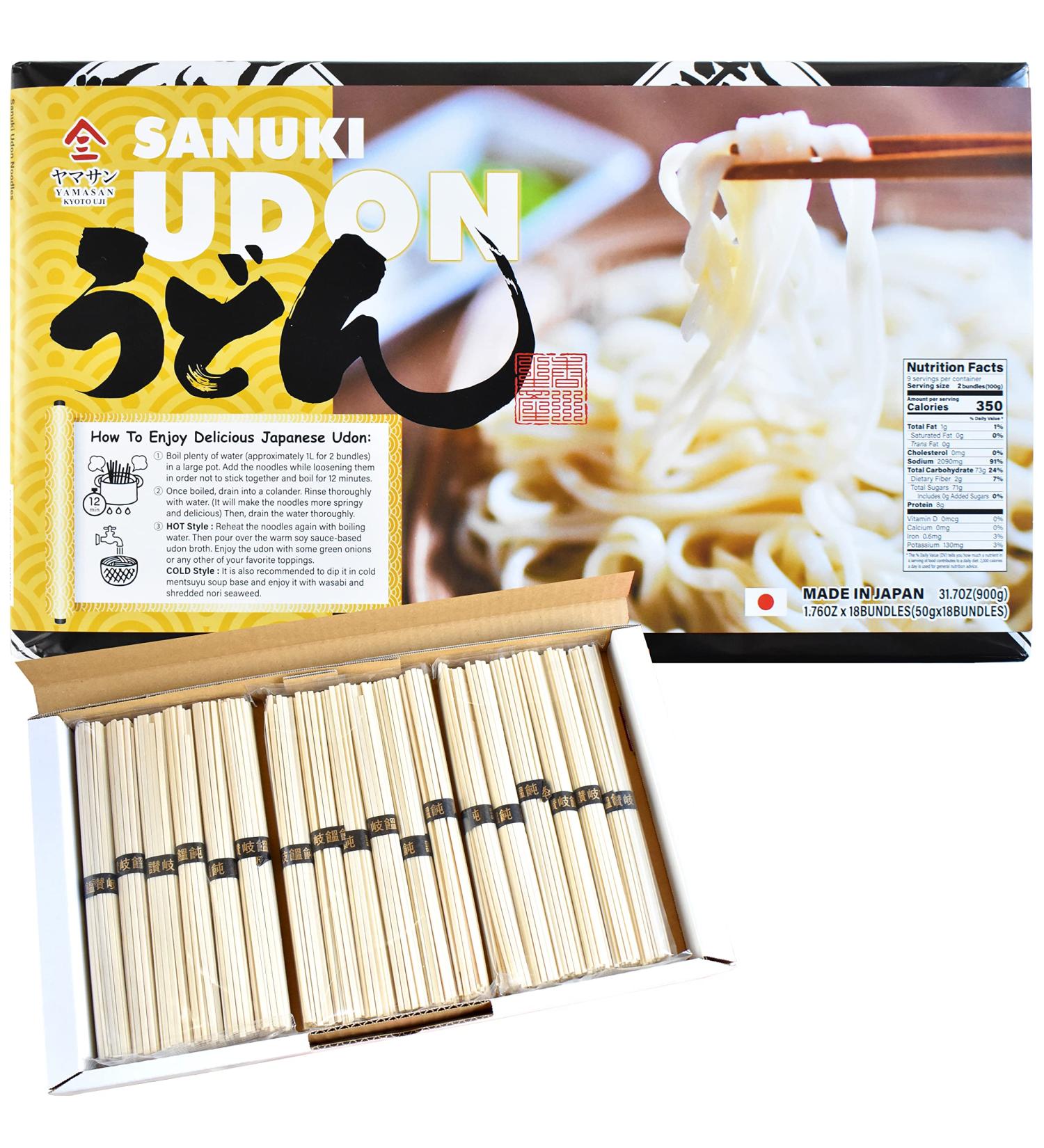 Sanuki Udon Noodle Gift Box - Authentic Japanese Udon - 1.76oz x 18 bundles - Buy Online on GoSupps.com