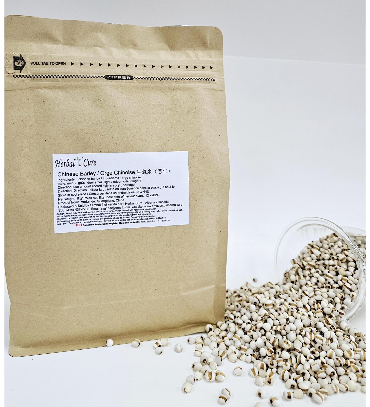 Herbal Cure - Job's Tears Yi Yi Ren Barley Raw Chinese Barley Yimi(glutinous rice) 1kg - Buy Online on GoSupps.com