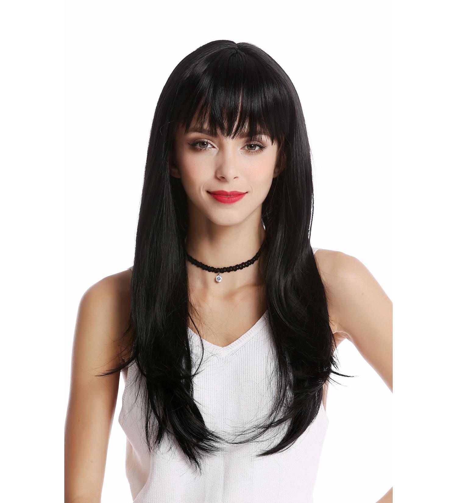 WIG ME UP GF-W2274-1 Jet Black Long Straight Ladies Wig with Sexy Bangs - Shop Now for International Shipping - Buy Online on GoSupps.com