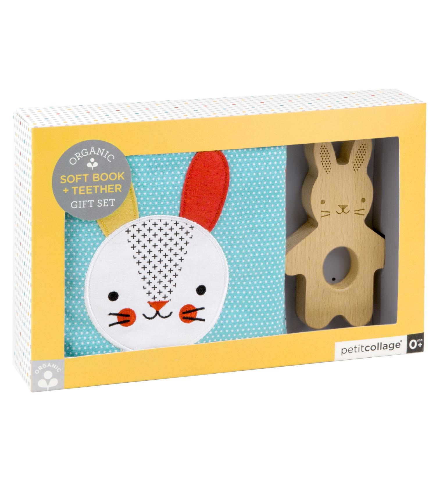 Baby Bunny Organic Soft Book and Teether Set - Soft and Safe Infant Toy | Eco-Friendly Materials | Ideal for Teething Relief - Buy Online on GoSupps.com