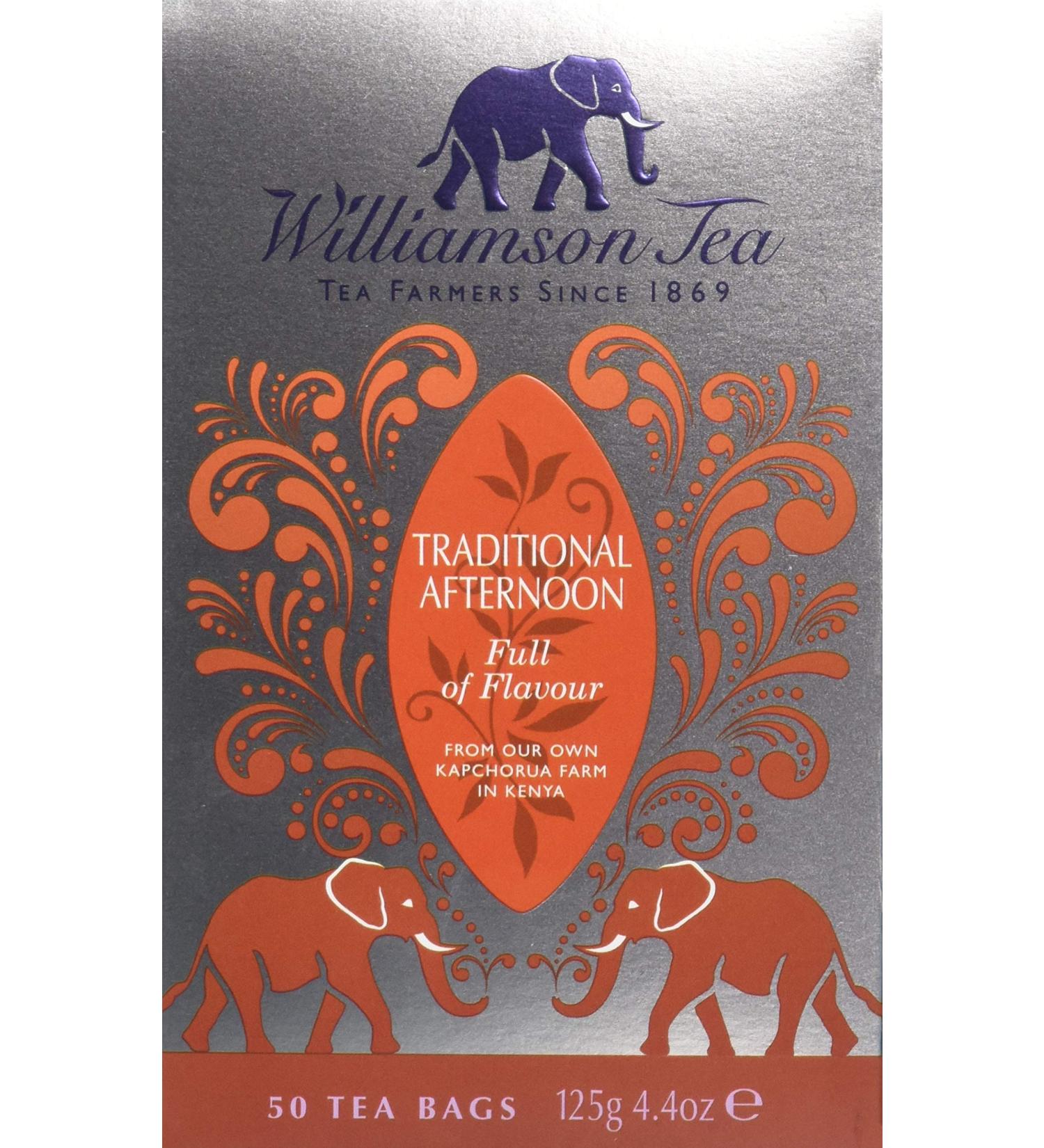 Williamson Tea - Traditional Afternoon Tea Bags - 125g - 50 Tea Bags - Sustainably Grown Tea - Buy Online on GoSupps.com