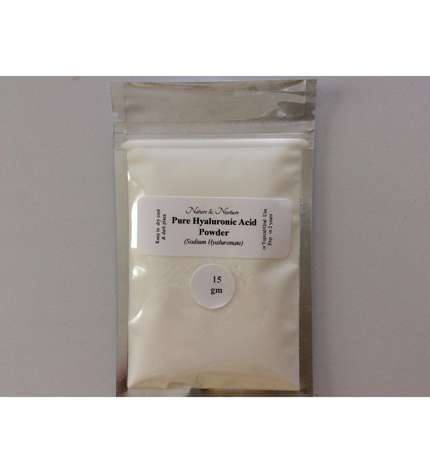 HYALURONIC ACID POWDER Pure (15 gm) Anti-aging Wrinkle-filler - Topical/Oral Use