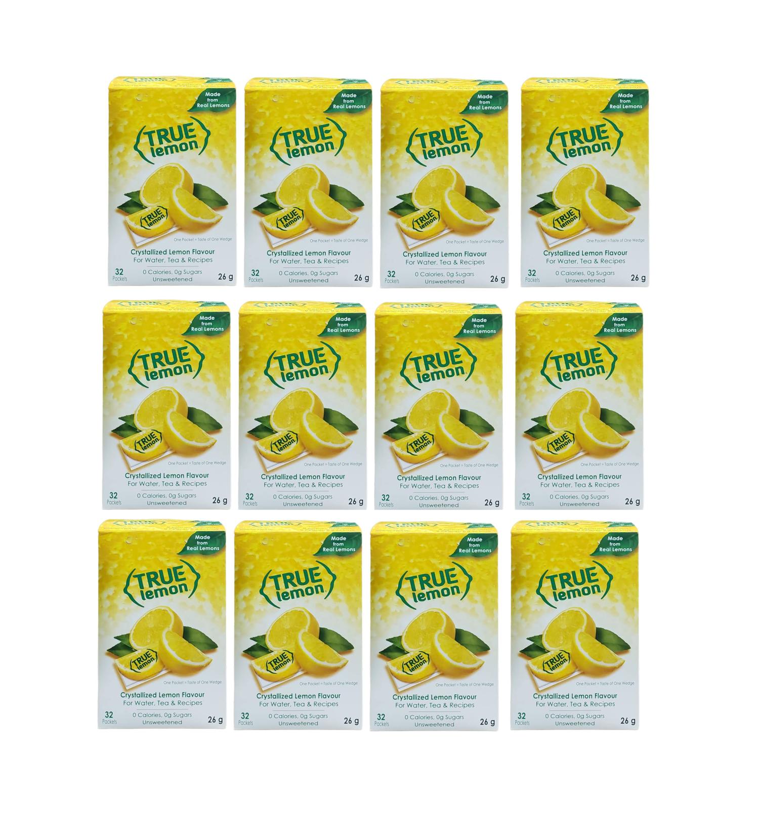 True Citrus Lemon Beverage Powder 32-Count Pack of 12 (384ct) Lemon 12 count (Pack of 1)