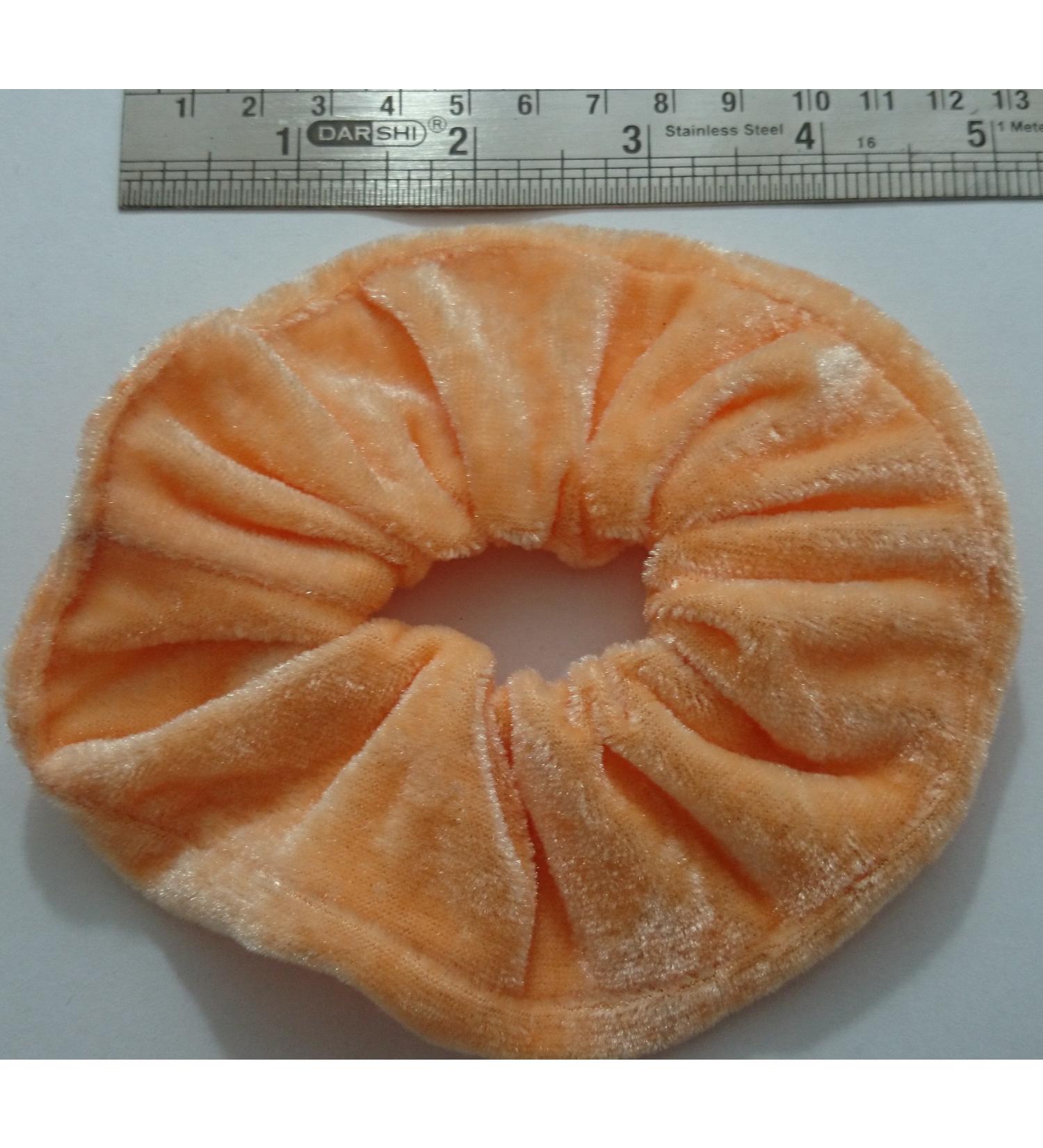 Aadya Pair of Large 12cm Velvet Hair Scrunchies Hair Band in 26 Different Colour (Peach)