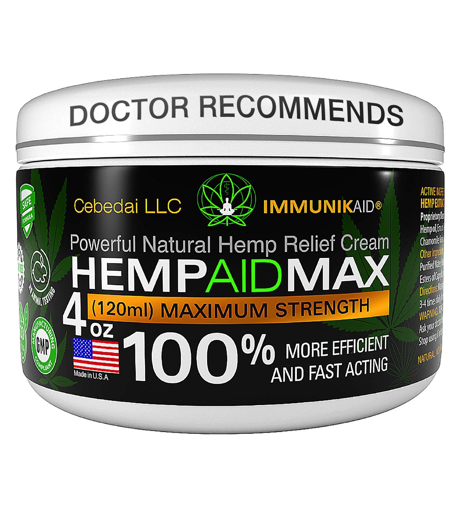 Instant Hemp Cream - Made in USA - Natural Hemp Oil Extract for Muscle, Foot, Shoulder, Neck, Joints, and Back - Moisturizing Gel, Lotion, Balm - Buy Online on GoSupps.com