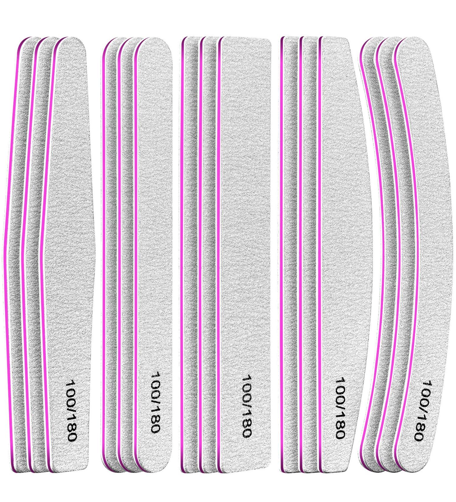 FANDAMEI 15pcs Professional Nail File Set in 5 Shapes 100/180 Grit Double Sided Emery Board Manicure Tools for Natural Nails Care Gel Nail Nail Buffer Files Nail Grooming and Styling for Salon Use 15 Count (Pack of 1) 15.0 - Buy Online on GoSupps.com