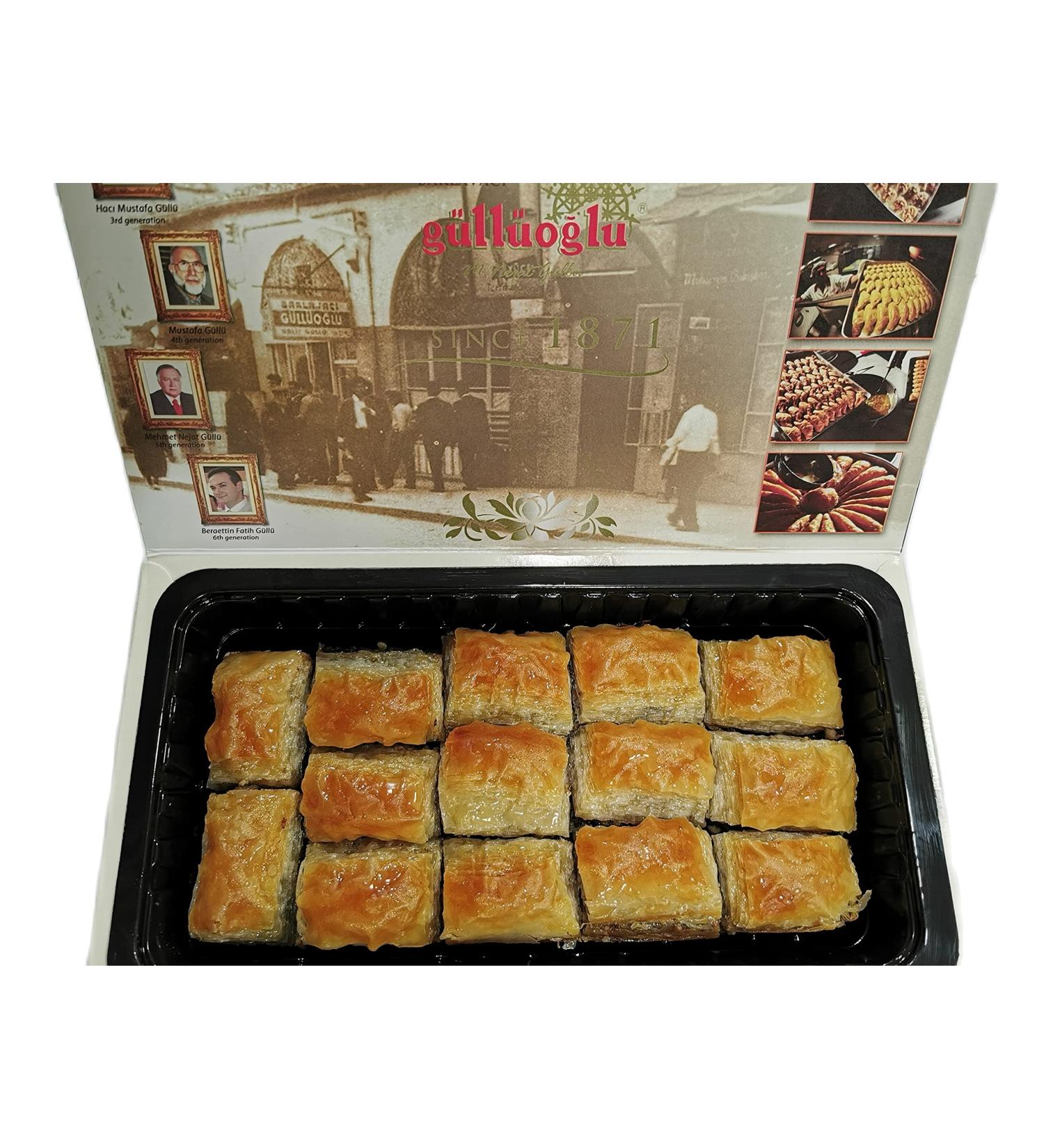 Gulluoglu Premium Dry Baklava with Walnut - Traditional Turkish Baklava 500g - Freshly Produced for Long Lasting Delight - Buy Online on GoSupps.com