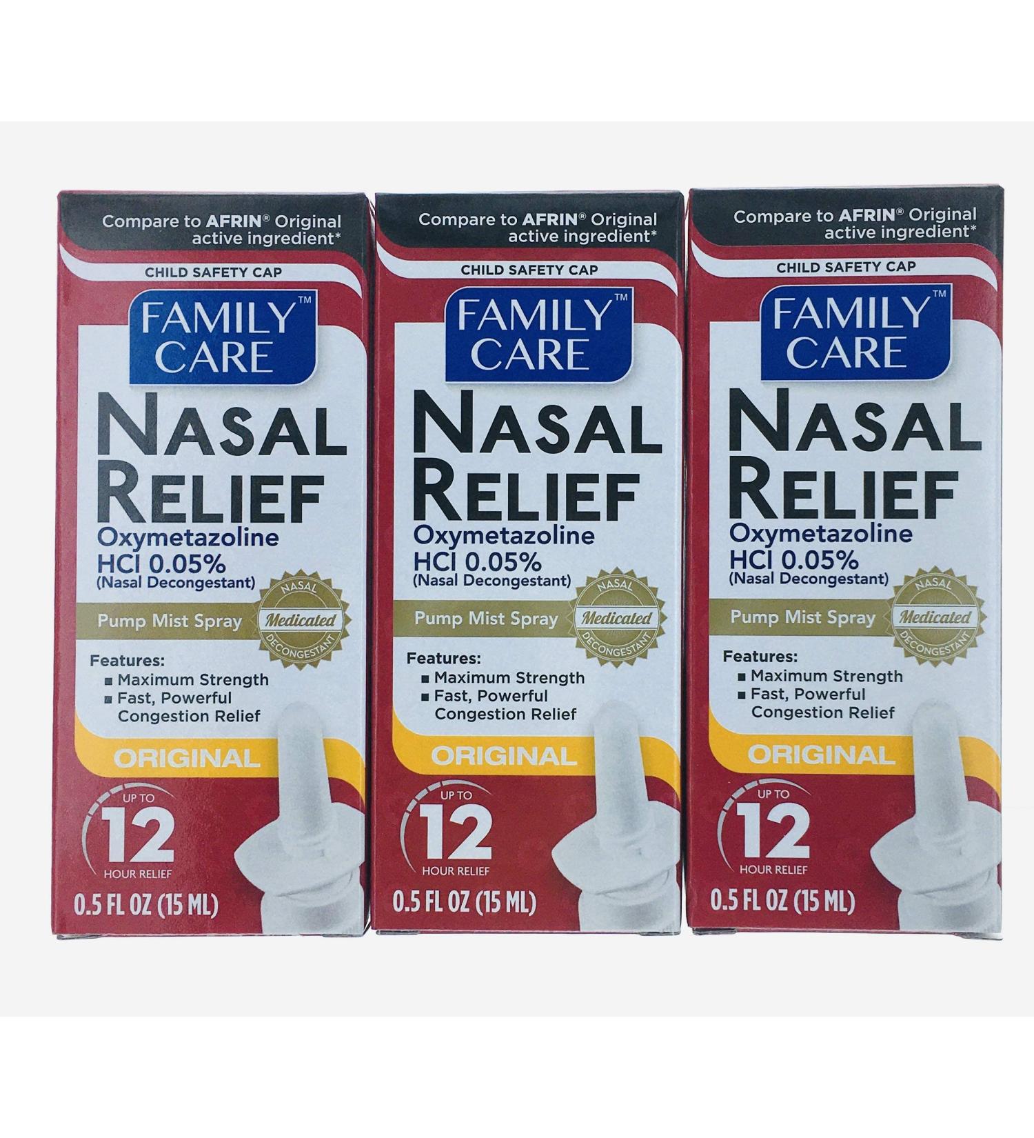 Family Care Nasal Relief Pump Mist Spray .5OZ - Pack of 3 - Buy Online on GoSupps.com