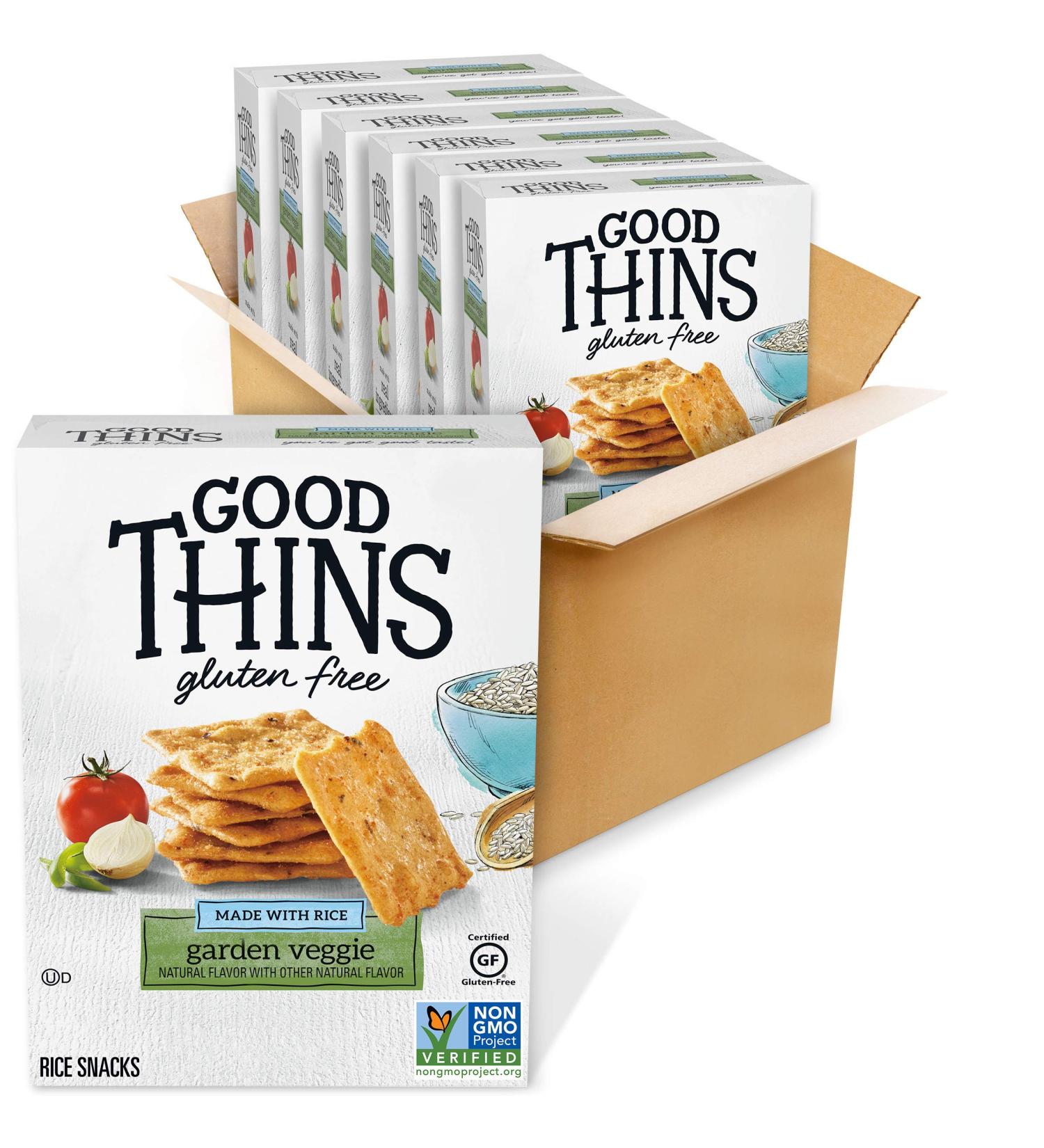 Good Thins Garden Veggie Rice Snacks Gluten Free Crackers - 6 Boxes - Buy Online on GoSupps.com