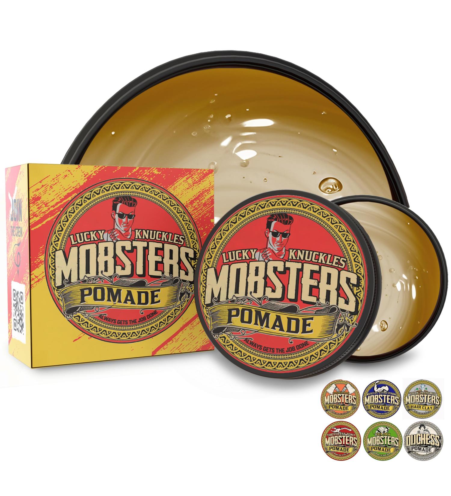Mobsters Pomade Regular Hold Water Based Deluxe Matte Finish Hair Wax 140g Tin - Lucky Knuckles Edition | Pro Salon Use | Men's Hair Styling - Buy Online on GoSupps.com
