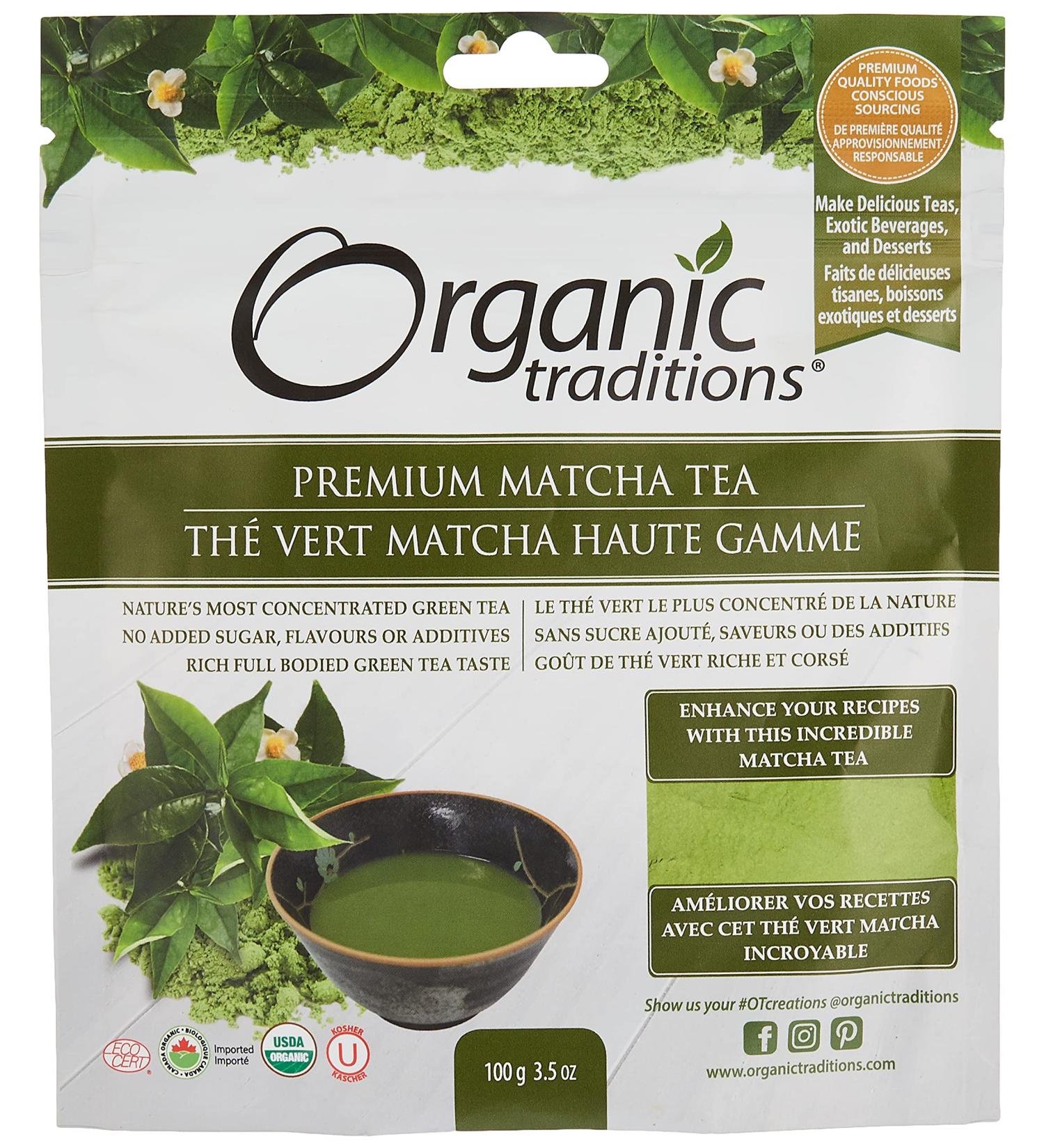Organic Traditions Premium Matcha Green Tea - 3.5 oz (100g) - High-Quality Ceremonial Matcha - Buy Online on GoSupps.com