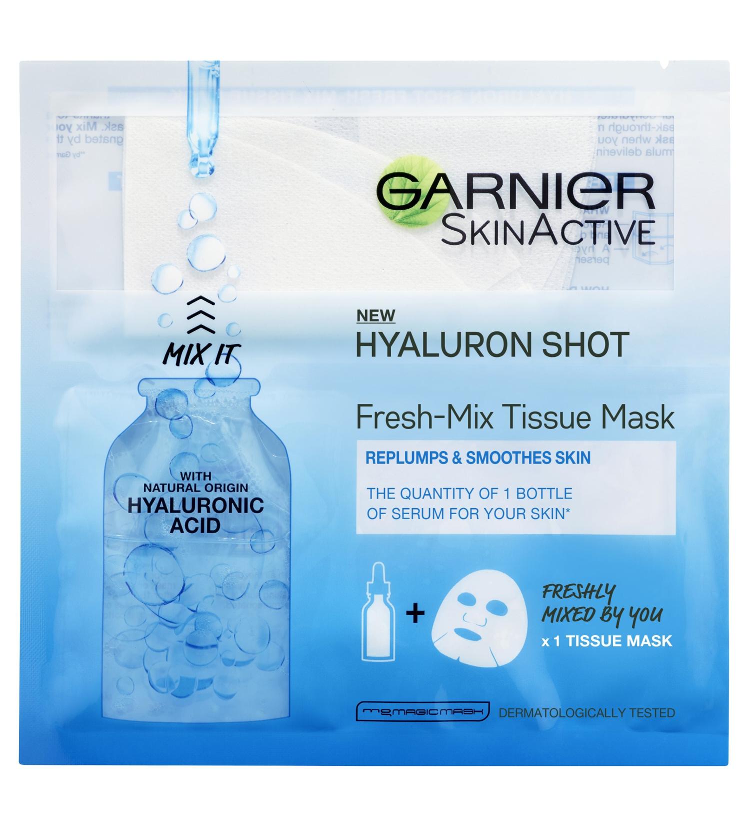 Garnier Fresh-Mix Replumping Tissue Mask Hyaluronic Acid Tissue Face Sheet Shot Mask 33 g Fresh Mix - Hyaluronic Acid - Buy Online on GoSupps.com