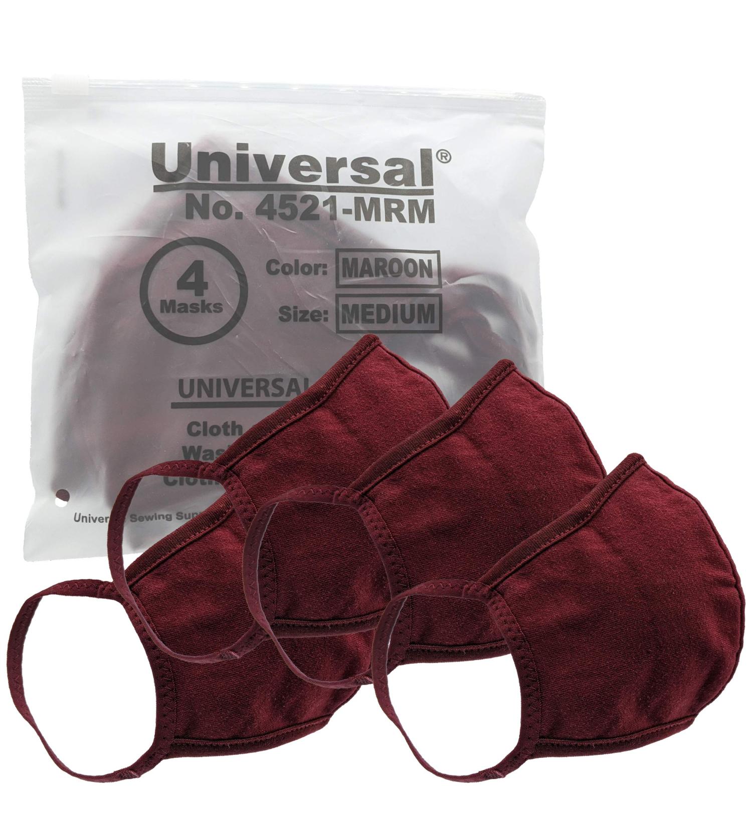 Universal Cloth Face Masks - Reusable 100% Cotton 2 Layer Washable - Dust Allergy & Pollen Protection for Teens & Adults - Maroon Small Pack of 4 - Buy Online on GoSupps.com