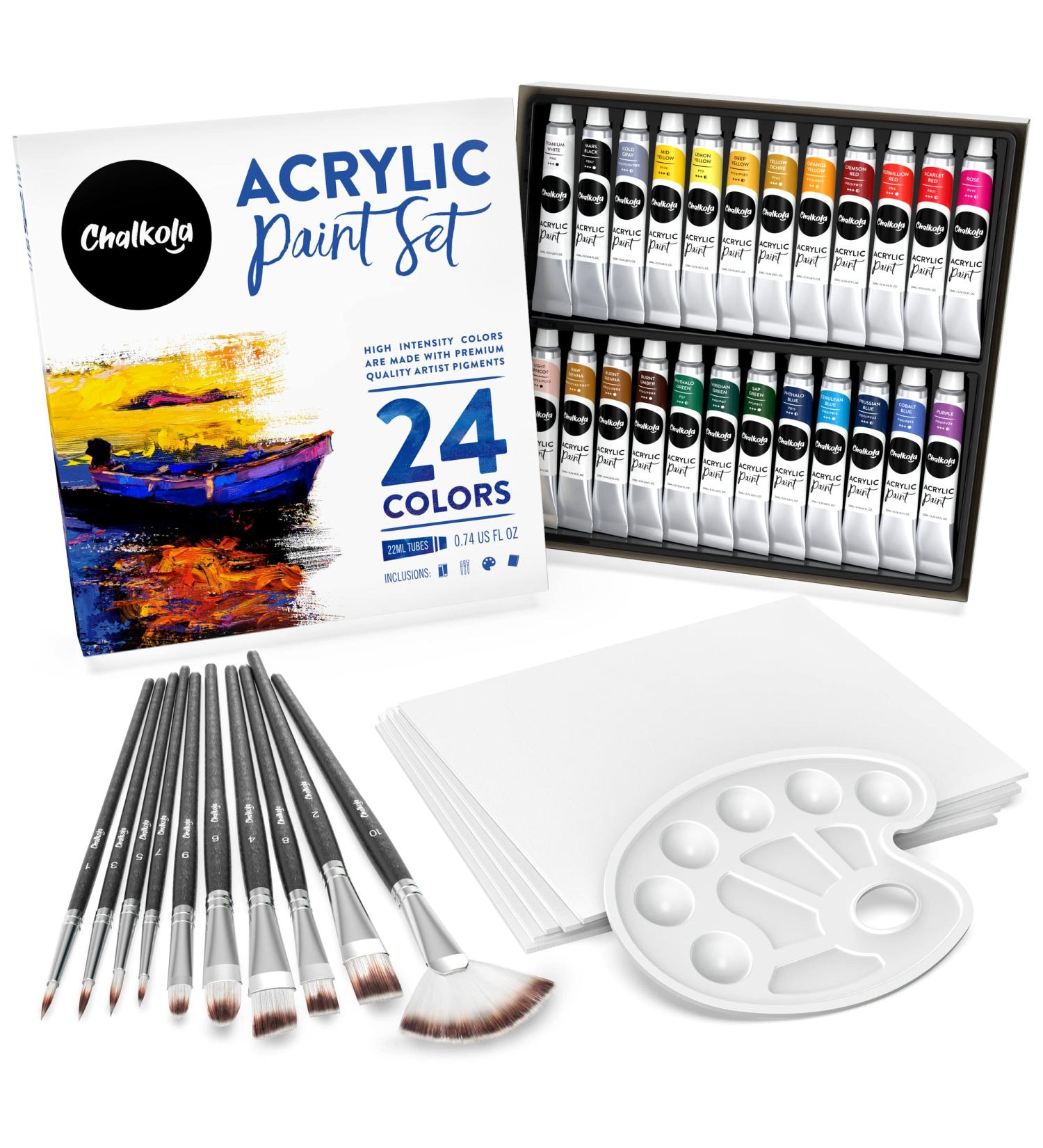Chalkola Acrylic Paint Set - 40 Piece Kit for Adults, Kids, and Artists - Buy Online on GoSupps.com