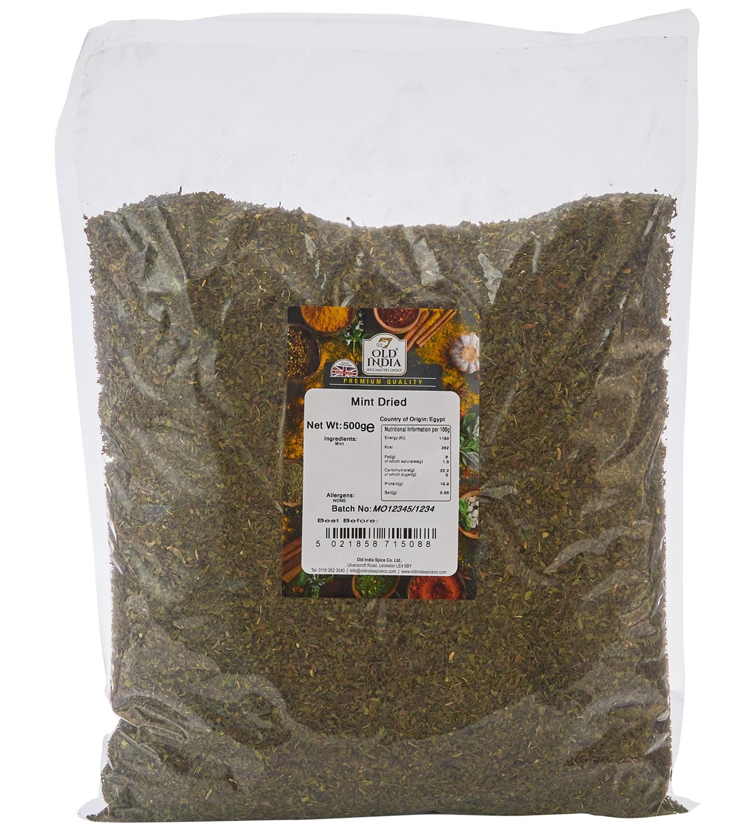 Old India Mint Dried 500g - Premium Quality Mint Leaves for Culinary Use - Buy Online on GoSupps.com