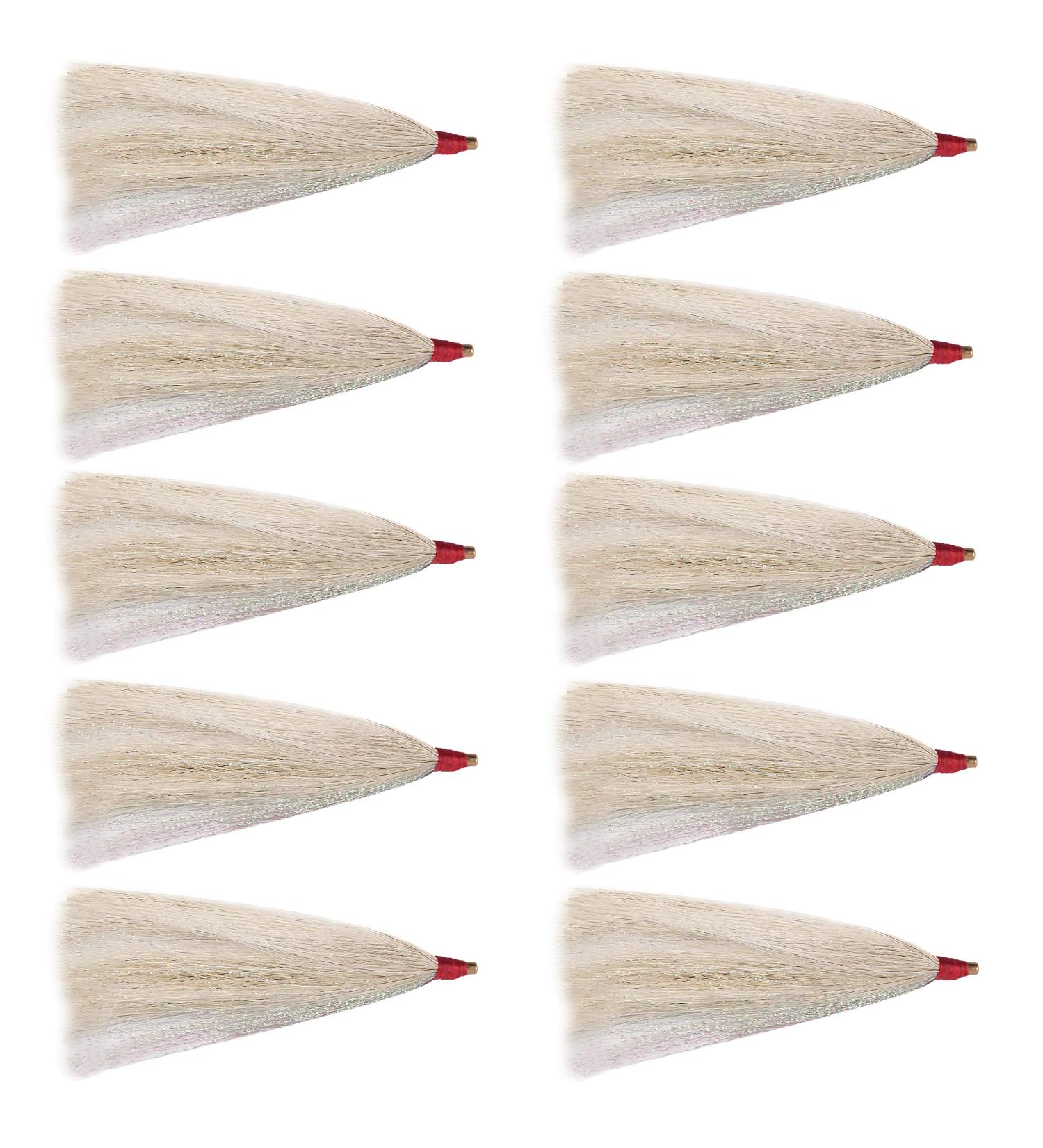 Bucktail Teasers Fishing Lures 10pcs | Saltwater Bucktail Teaser Plugs Kit - Beige - Buy Online on GoSupps.com