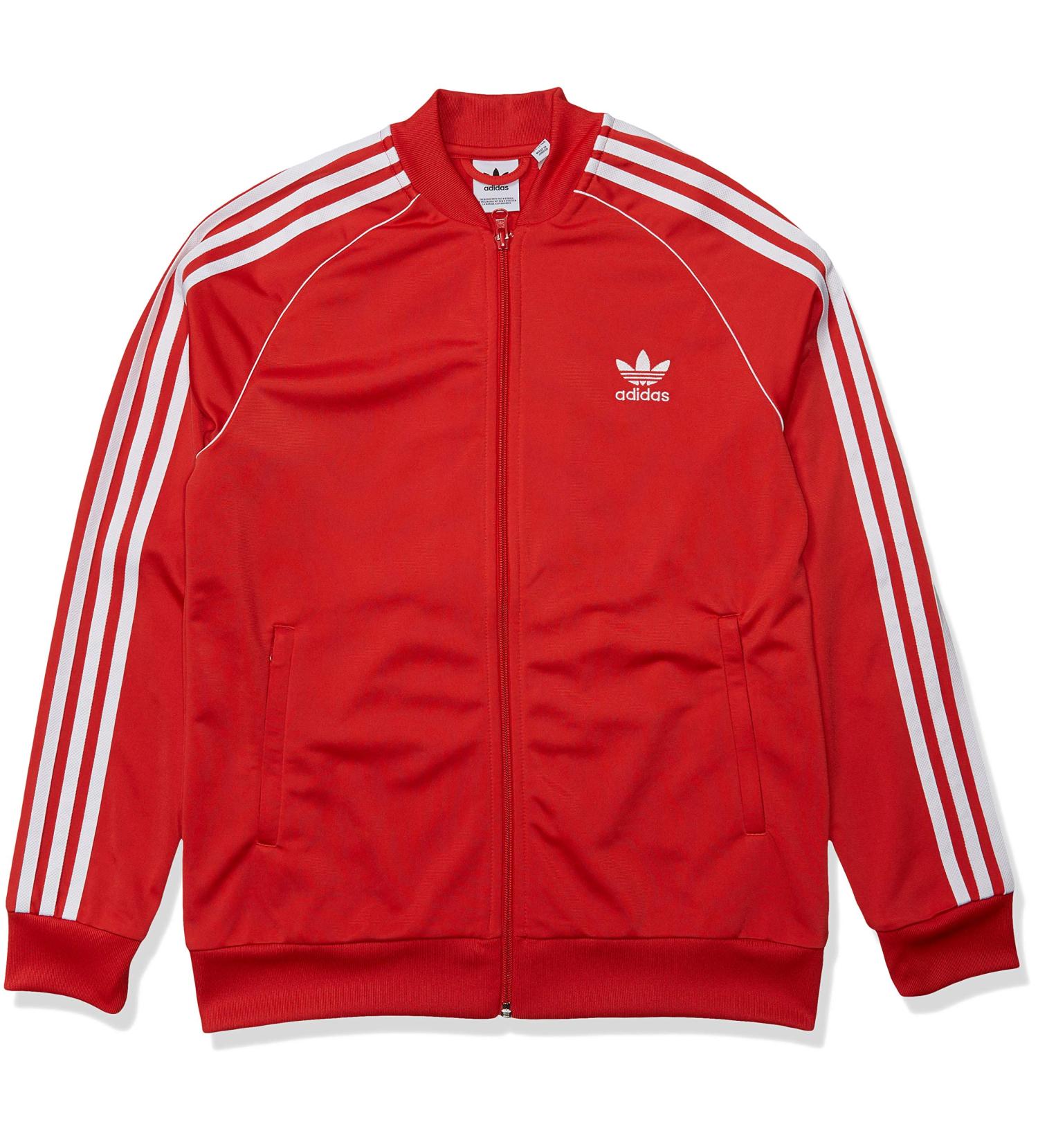 adidas Originals Kids' Superstar Track Top in Lush Red/White - Medium - Buy Online on GoSupps.com
