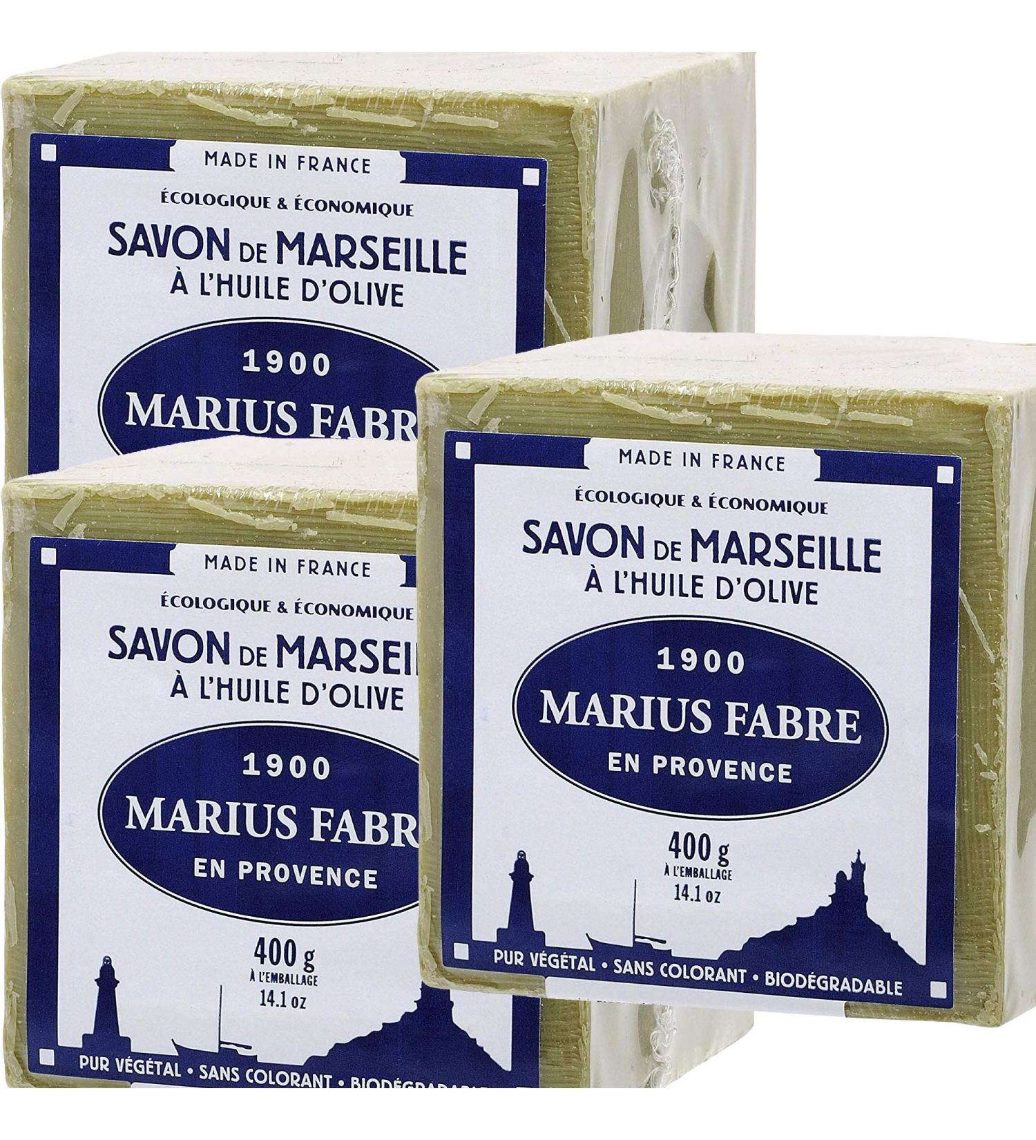 Marius Fabre - MARSEILLE SOAP - Olive Oil Cube 400 Gr - Lot of 3 Cubes 400 Gr - Buy Online on GoSupps.com