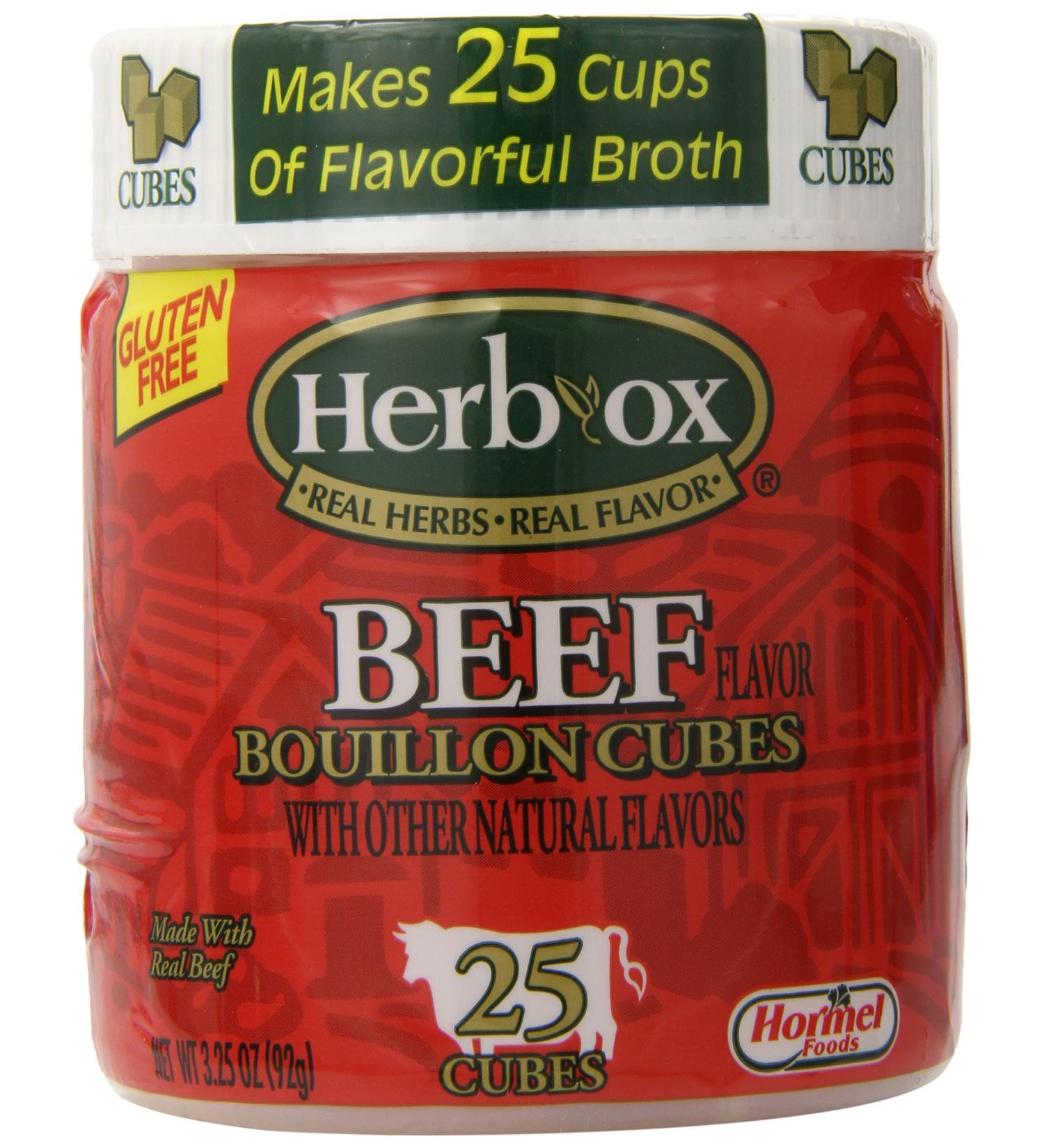 Herbox Beef Bouillon Cubes 25 Cubes - 3.25oz (Pack of 6) - Buy Online on GoSupps.com