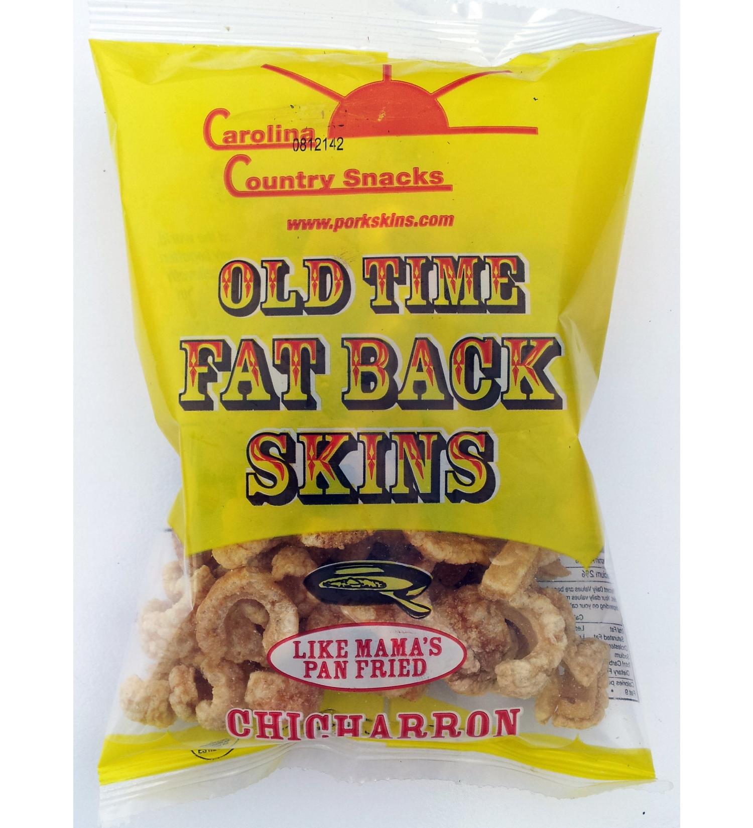 Old Time Fat Back Skins Chicharron (Strips) Plain 12 bags (3.5 oz)