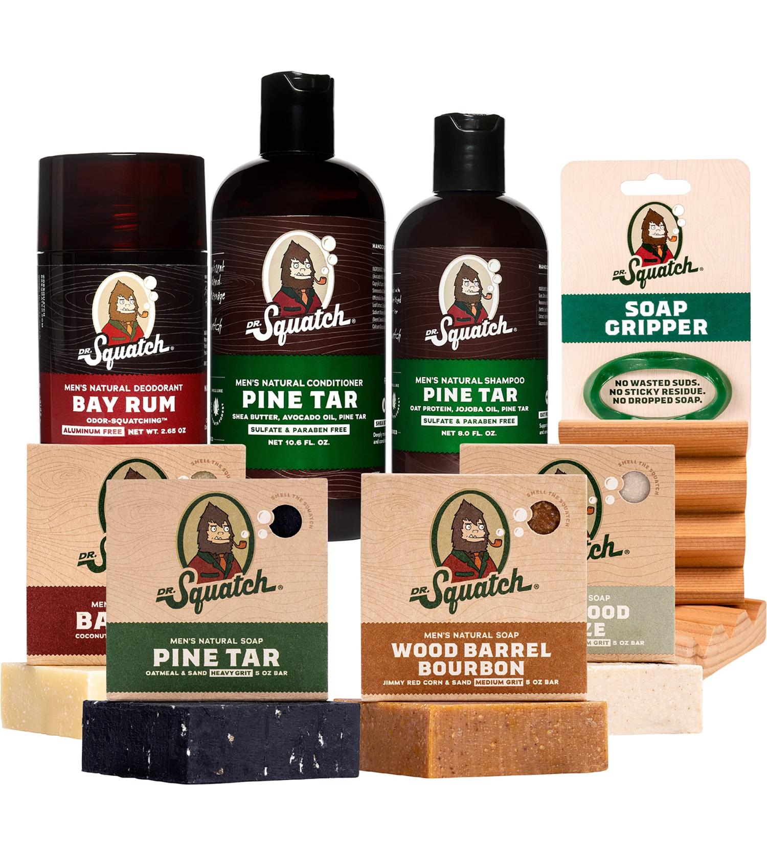 Dr. Squatch Men's Natural Bar Soap Set - Forest Full Routine with Shampoo Conditioner Deodorant & Pine Tar - Perfect Gift for Men - Shop Now - Buy Online on GoSupps.com