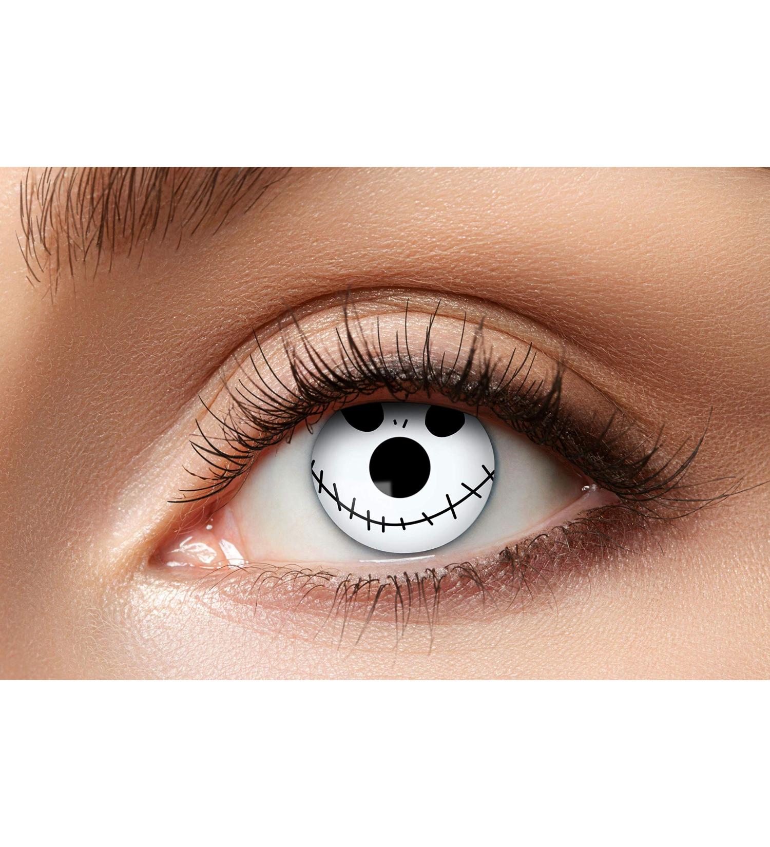 Eyecatcher 84080441-939 Colored Contact Lenses - 12 Months White & Black - Perfect for Carnival Mardi Gras & Halloween - Buy Online on GoSupps.com