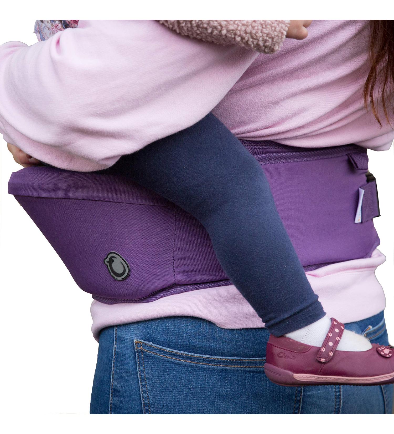 Hippychick Hipseat Baby Carrier | Lightweight Adjustable Back Support Waist Stool (Purple) - 6-36 Months - Buy Online on GoSupps.com