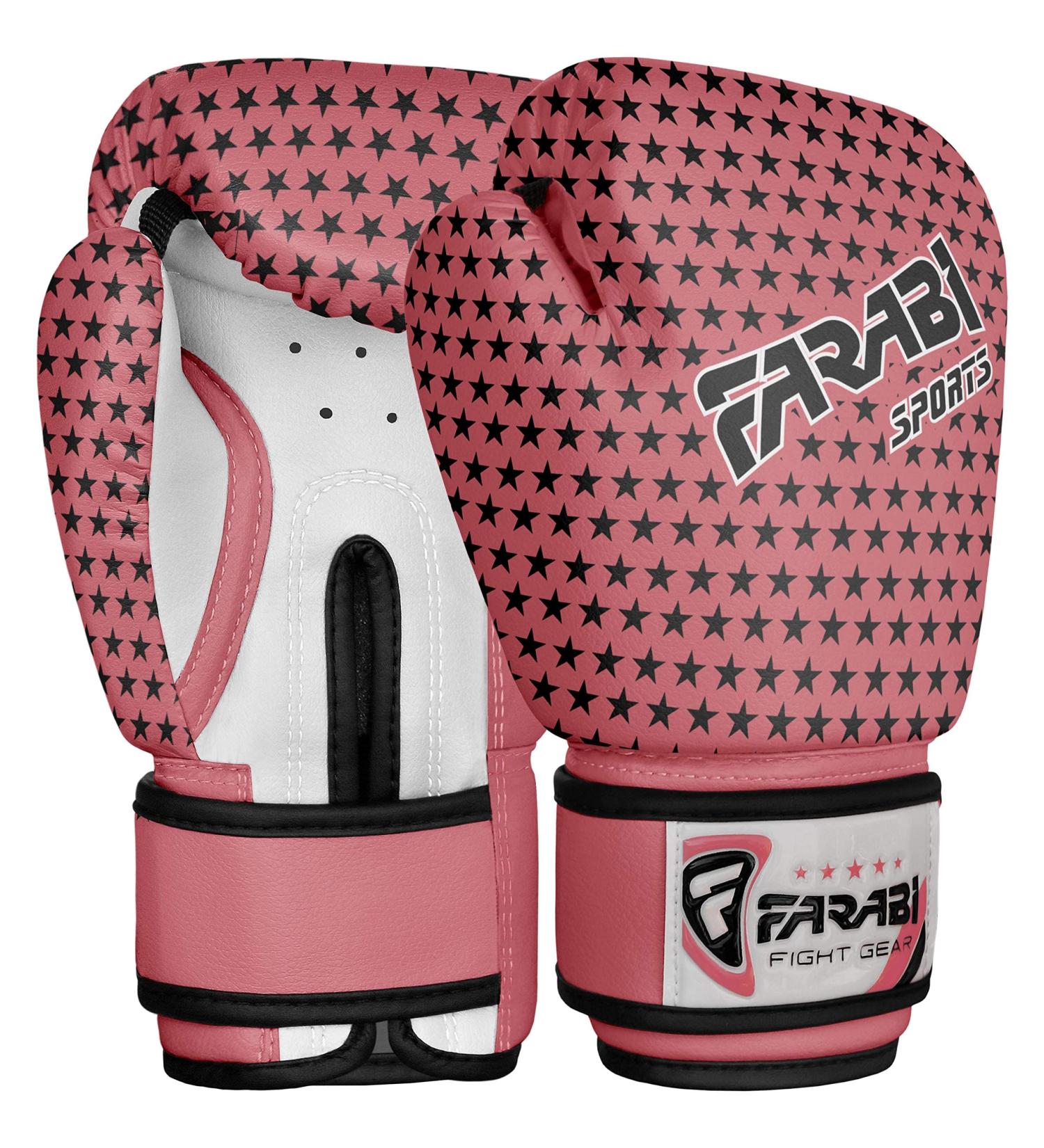 Farabi Sports 4 oz Pink Star Boxing Gloves for Kids | MMA Muay Thai & Kickboxing (Ages 4-9) - Buy Online on GoSupps.com