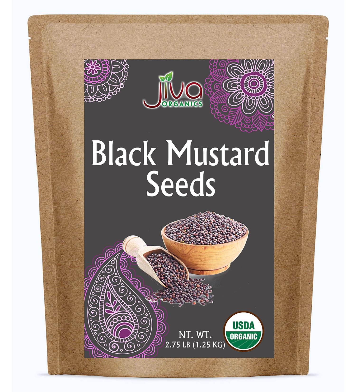 Jiva Organic Black Mustard Seeds Whole 2.75 Pound Bulk Bag - Non-GMO Keto Friendly  Non-Irradiated - Buy Online on GoSupps.com