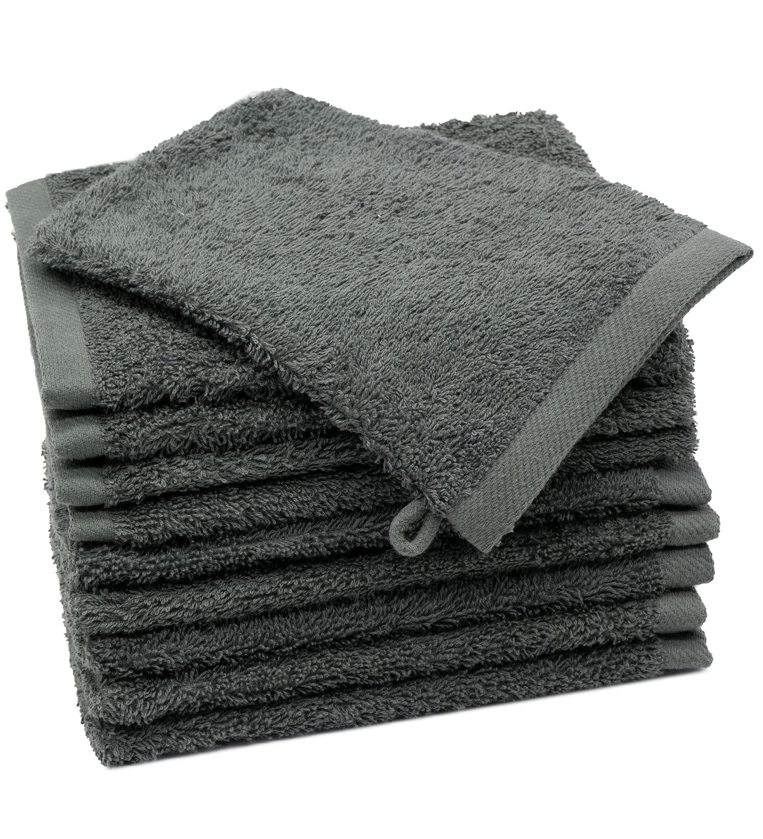 ZOLLNER Set of 10 100% Cotton Washing Gloves - 500 g/m Grey 17 x 21 cm | International Shipping Available - Buy Online on GoSupps.com