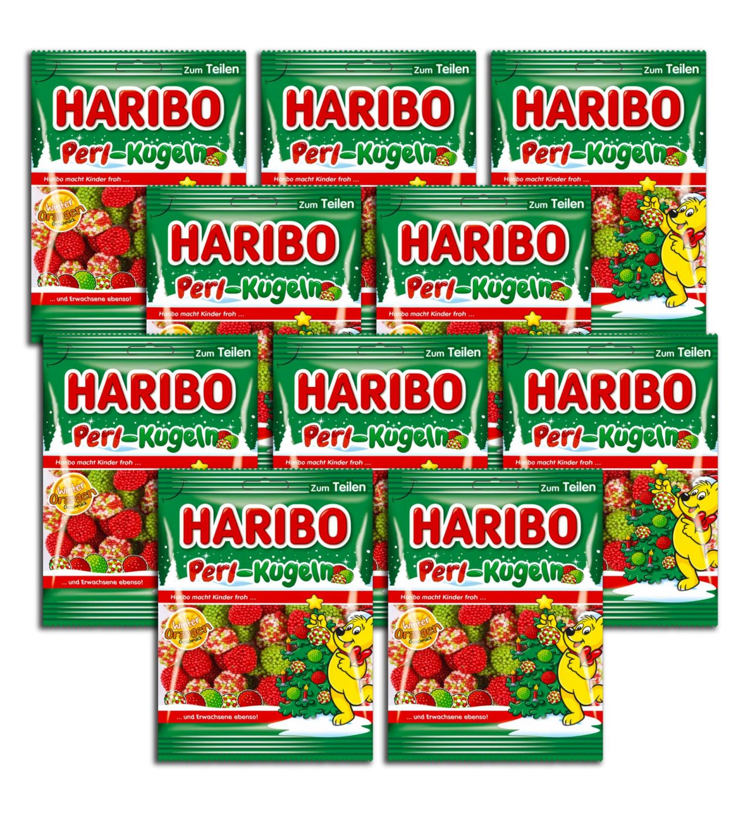 HARIBO Pack of 10 Haribo Pearl Balls - 10 x 200g - Jelly with Anti-Cold
