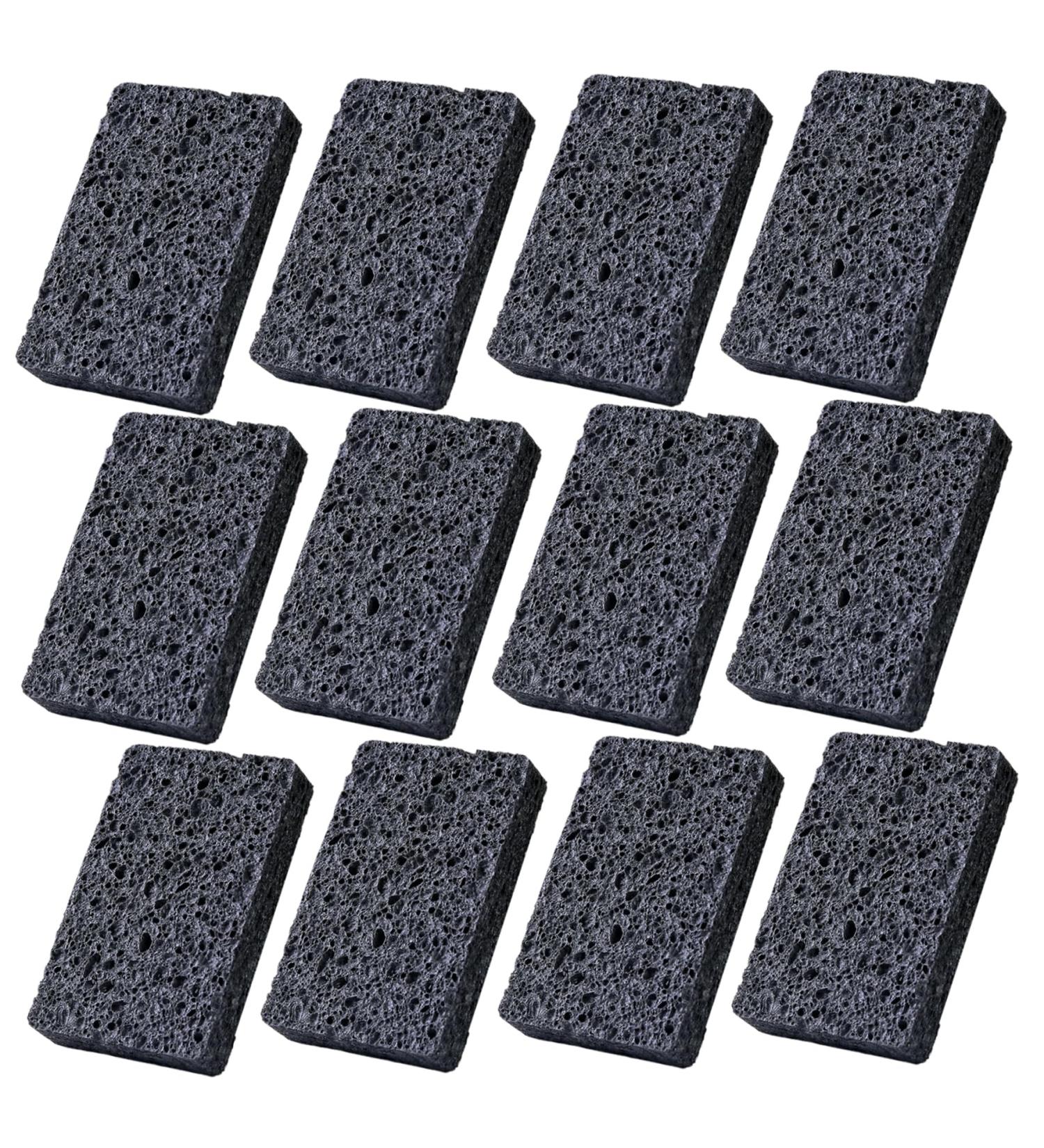 Kitchen Sponge Dish Sponge 12Pcs Non-Scratch Scrub Sponge Absorbent Kitchen Sponges Quick Foaming Dish Scrubber Pads for Effortless Cleaning Dishes Pots Pans Black - Buy Online on GoSupps.com