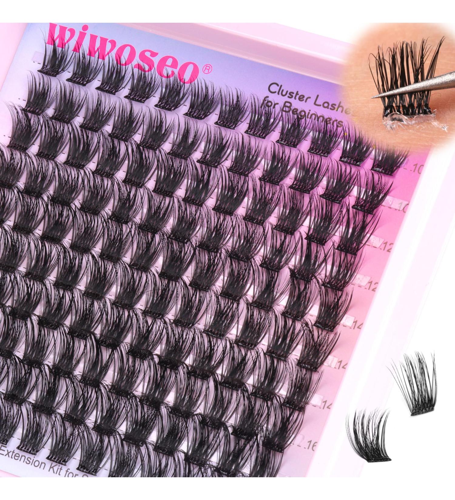 Buy Wiwoseo Self Adhesive Eyelashes | Pre-Glued Cluster Extensions | Waterproof D Curl Lash Clusters - No Glue Needed - Buy Online on GoSupps.com