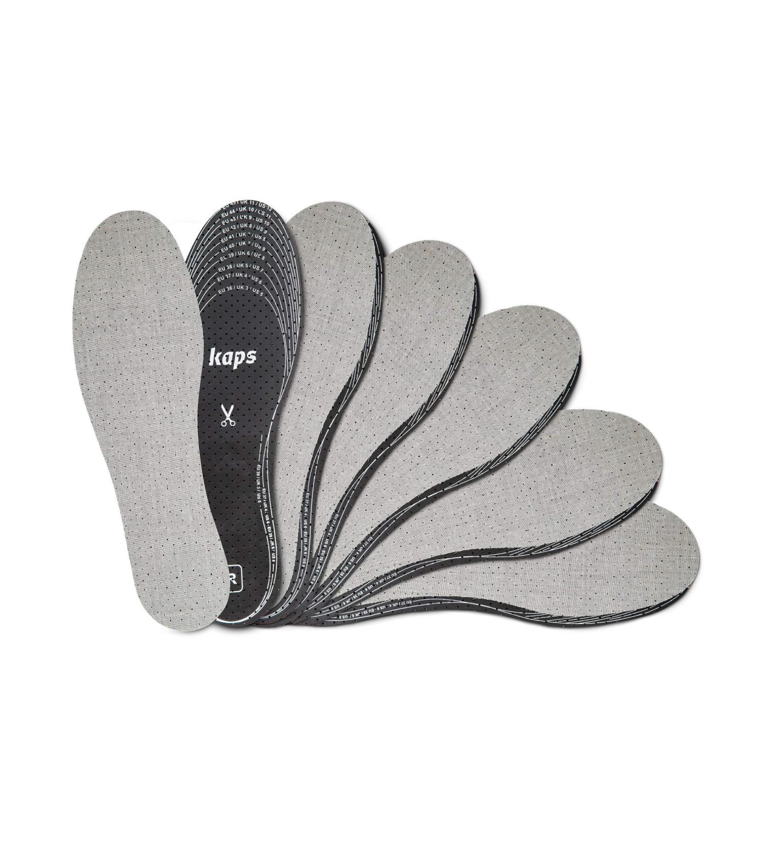 6 Pair Pack Anti Odour Shoe Insoles with Charcoal | Kaps Odour Stop Inserts - Buy Online on GoSupps.com