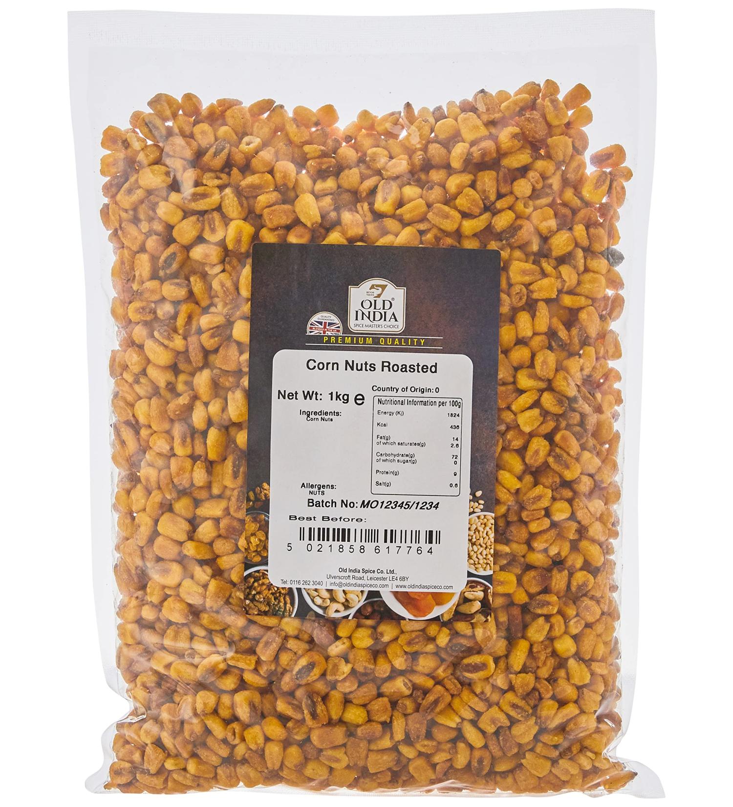 Old India Corn Nuts Roasted 1kg - Buy Online on GoSupps.com
