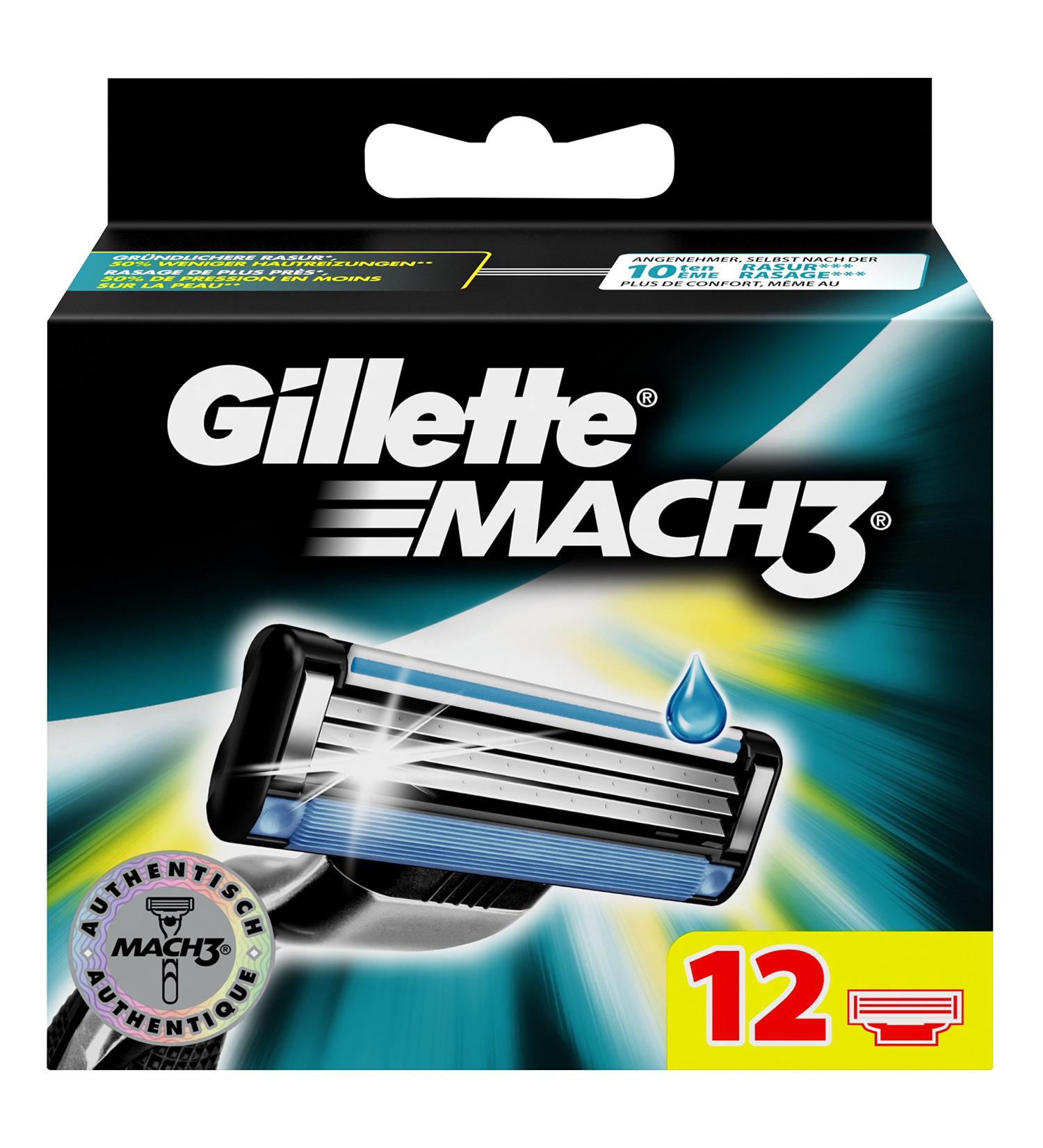 Discontinued model Gillette Mach3 razor blades for men 12 pieces