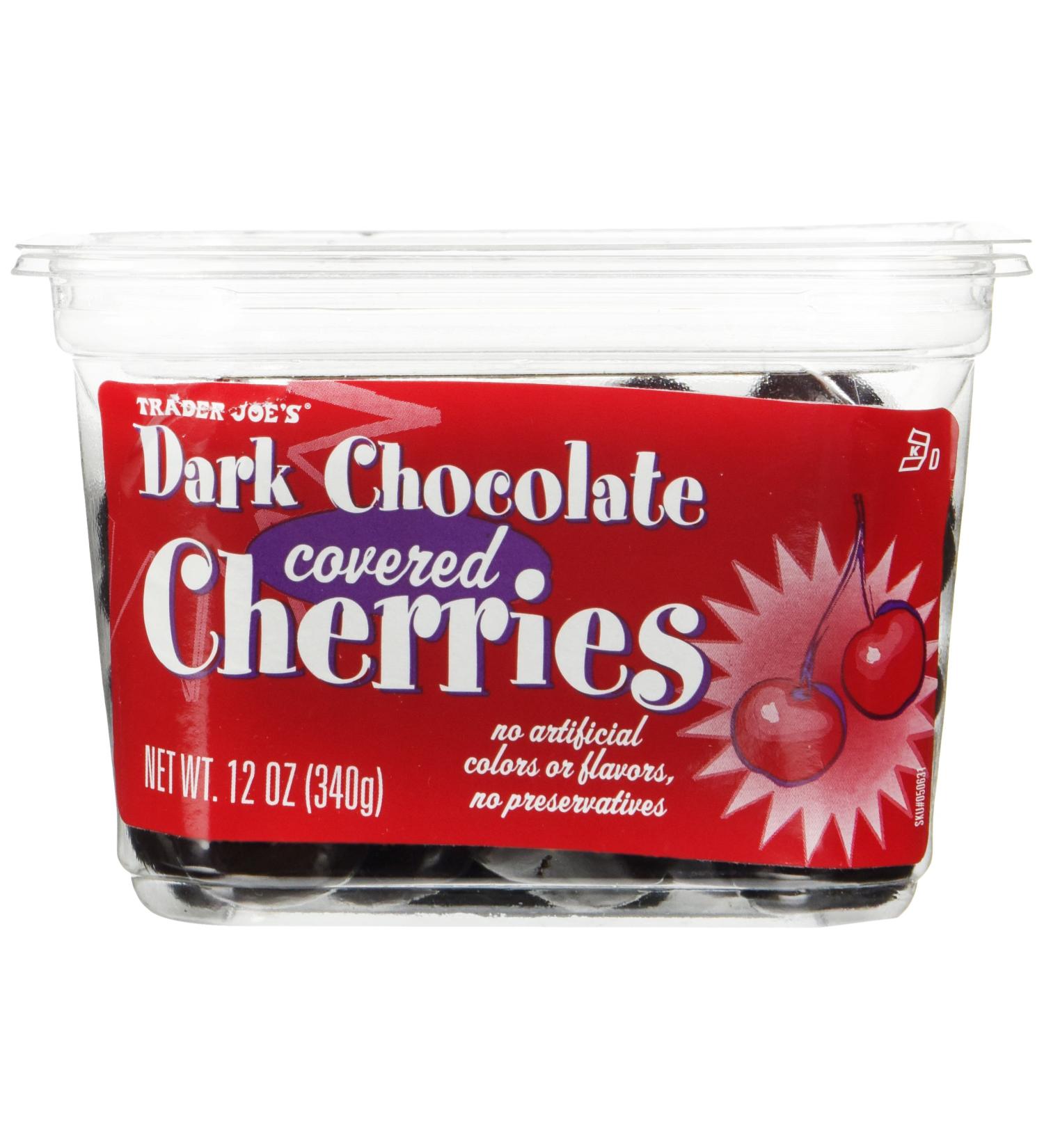 Trader Joe's Dark Chocolate Covered Cherries 12 oz - No Artificial Colors/Flavors - Preservative-Free - Pack of 1 - Buy Online on GoSupps.com