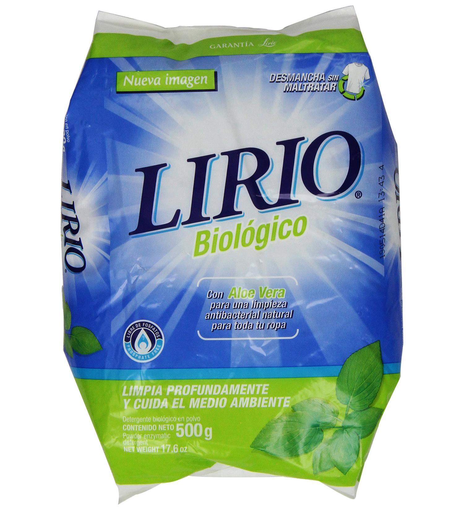 Lirio Powder Enzymatic Detergent with Aloe Vera - Phosphate Free 500g | Eco-Friendly Laundry Detergent for All Fabrics - Buy Online on GoSupps.com