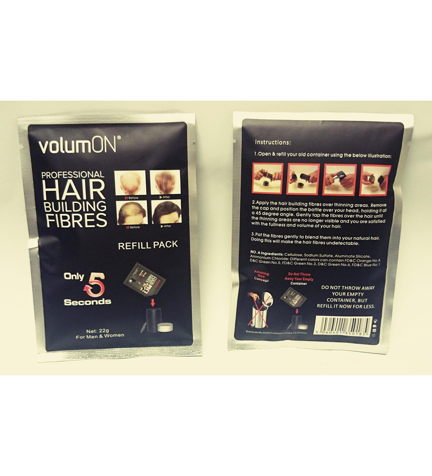 Volumon Professional Hair Building Fibres - Anti-hair loss - 22g refill - Great concept to save money don't throw away your old container Volumon works with all brands - Choose from 8 shades of colour (medium blonde) - Buy Online on GoSupps.com