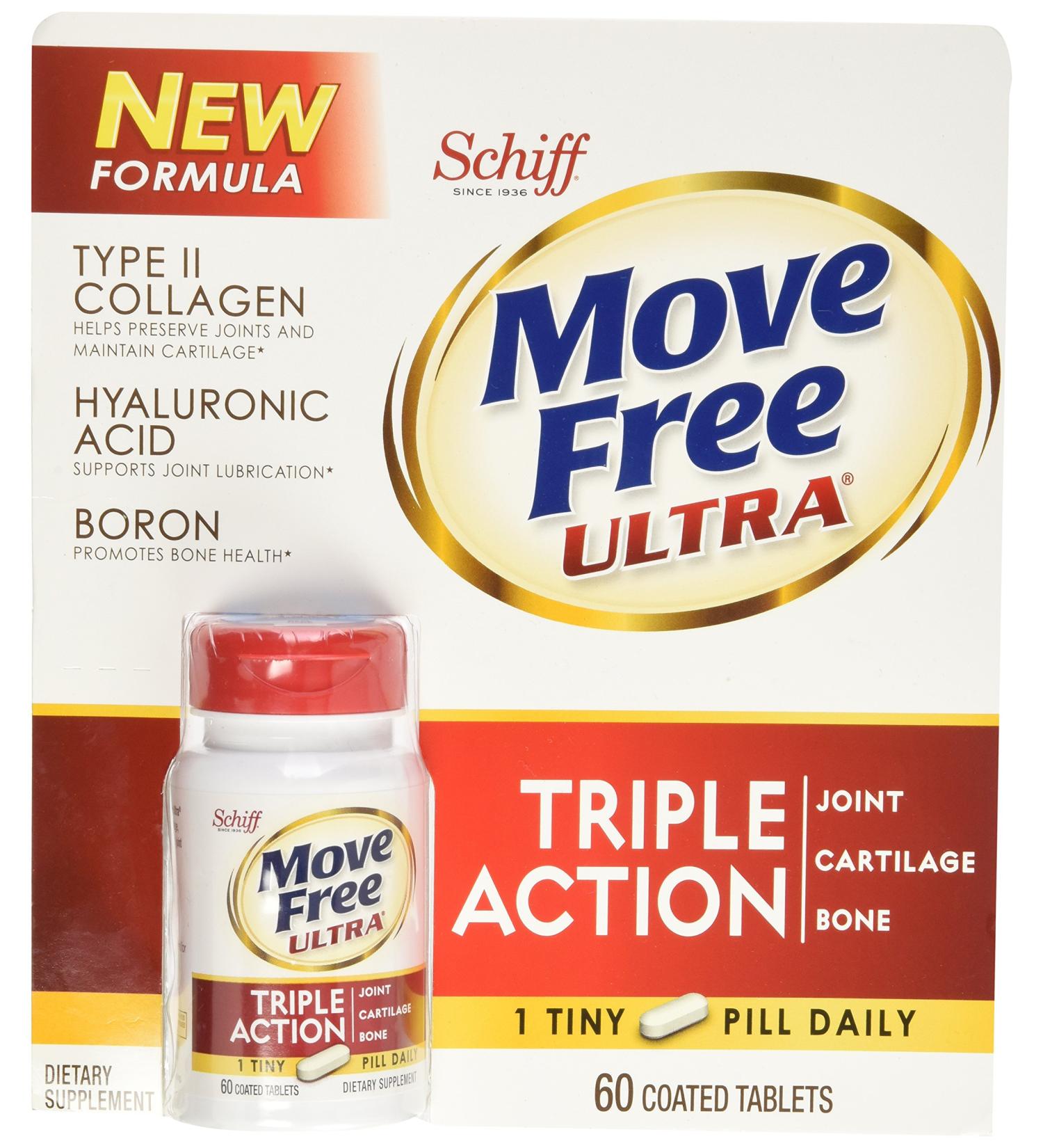 Schiff Move Free Ultra Type II Collagen Hyaluronic Acid Boron Tablets - 60 Count - Buy Online on GoSupps.com